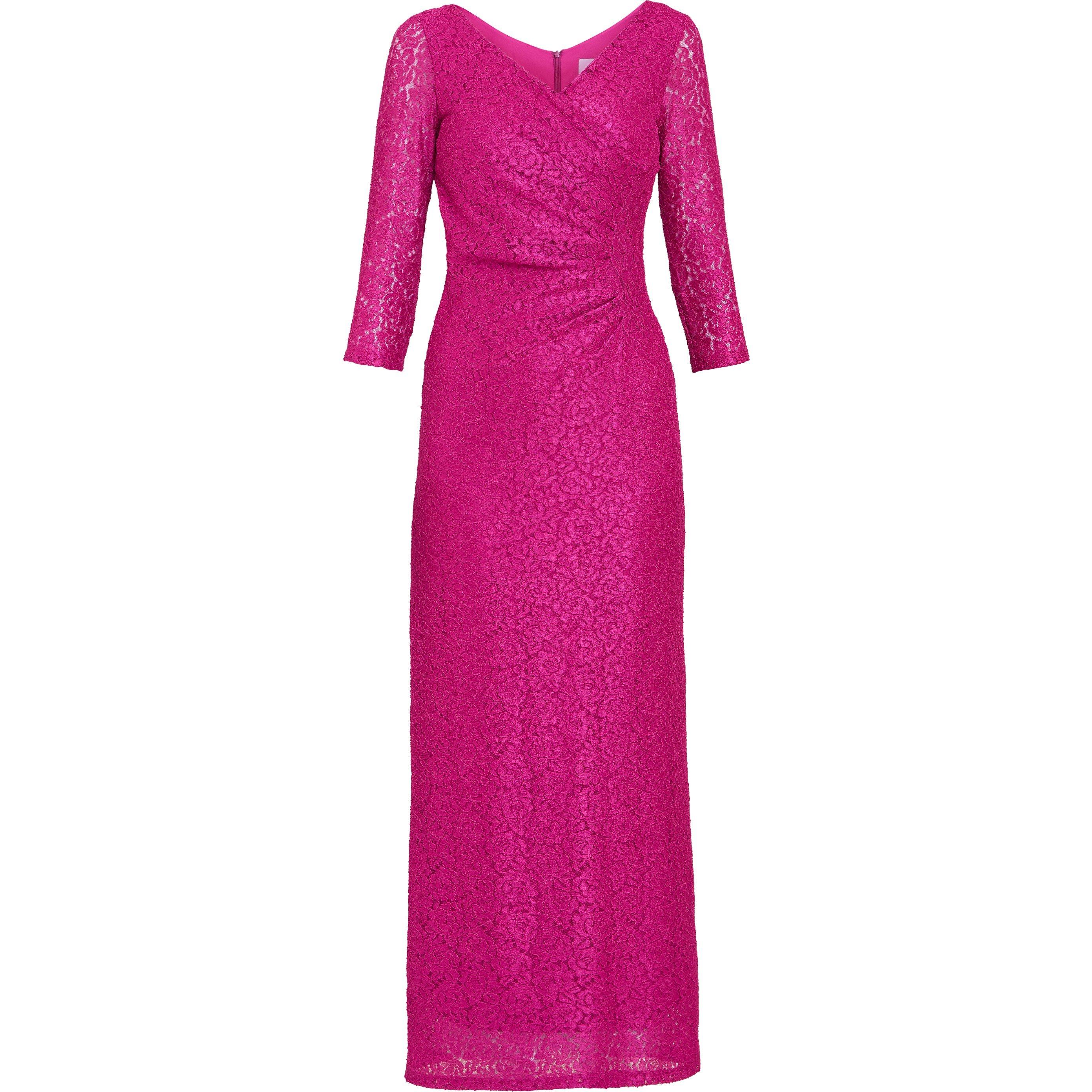 Fuchsia - Gina Bacconi - Fearne Lace Wrap Maxi Dress - 4