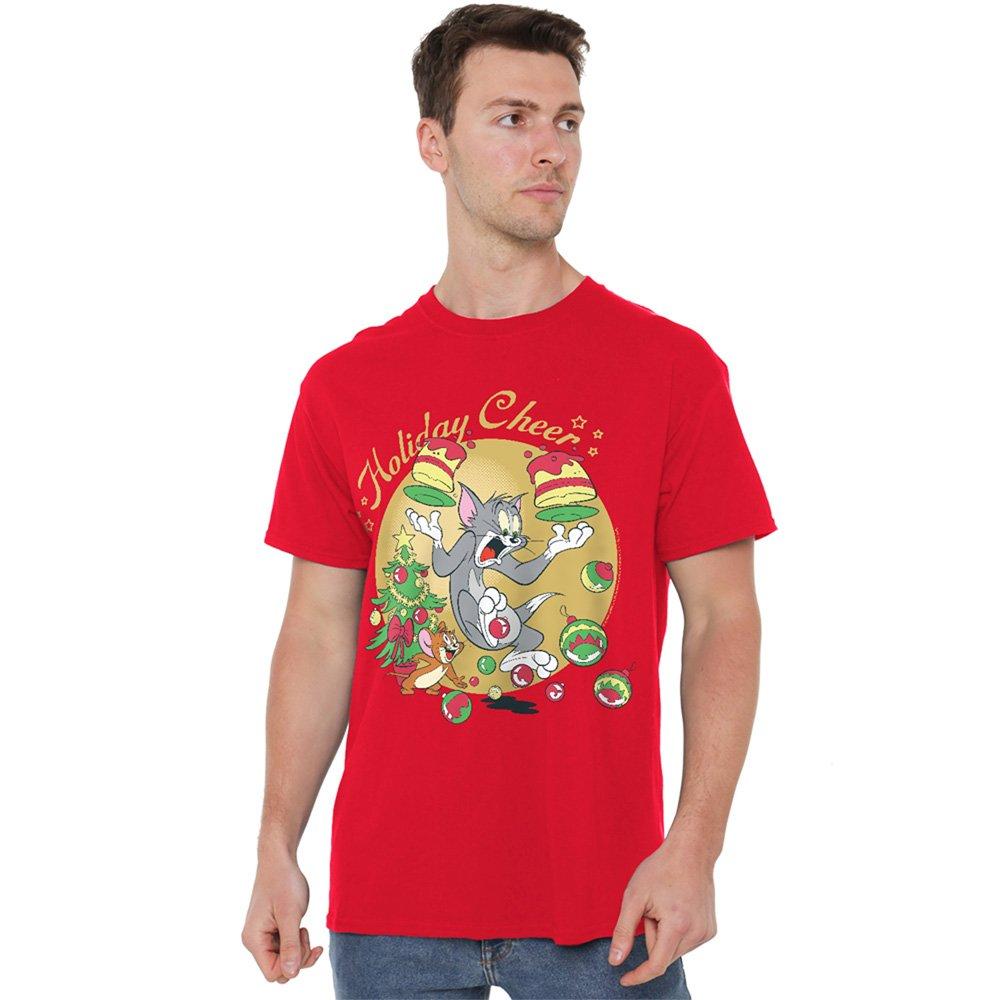 Red - Warner Brothers - Tom And Jerry Christmas Holiday Cheer T-Shirt Red - 1
