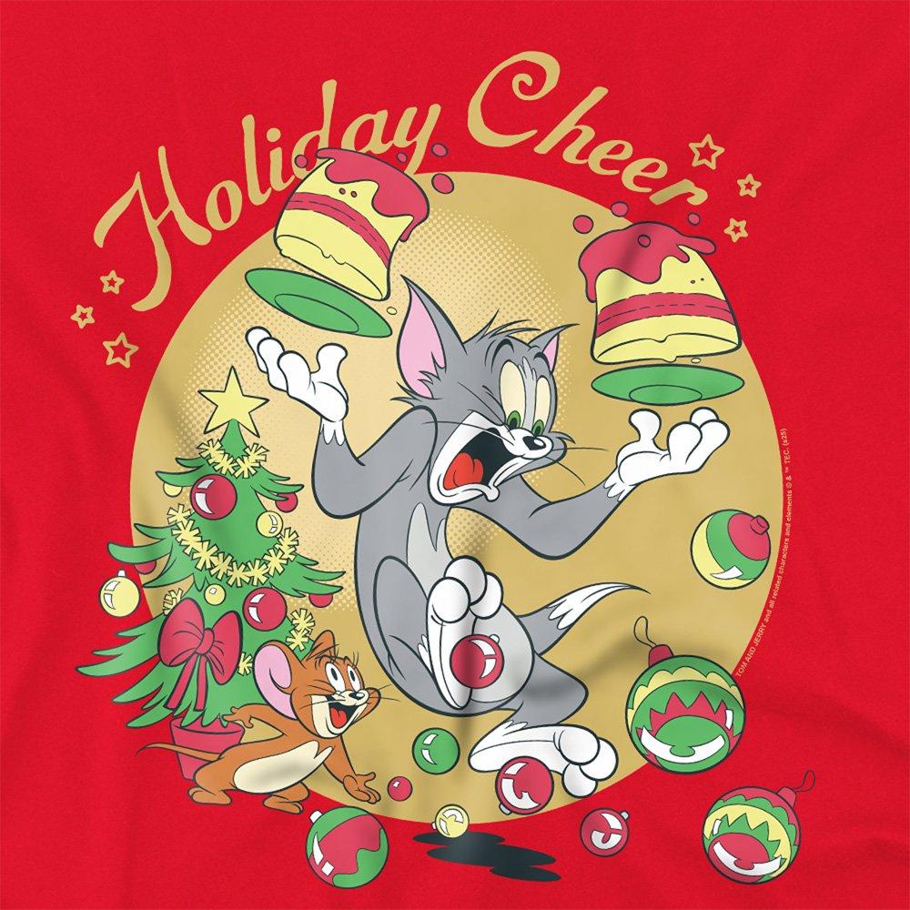 Red - Warner Brothers - Tom And Jerry Christmas Holiday Cheer T-Shirt Red - 2