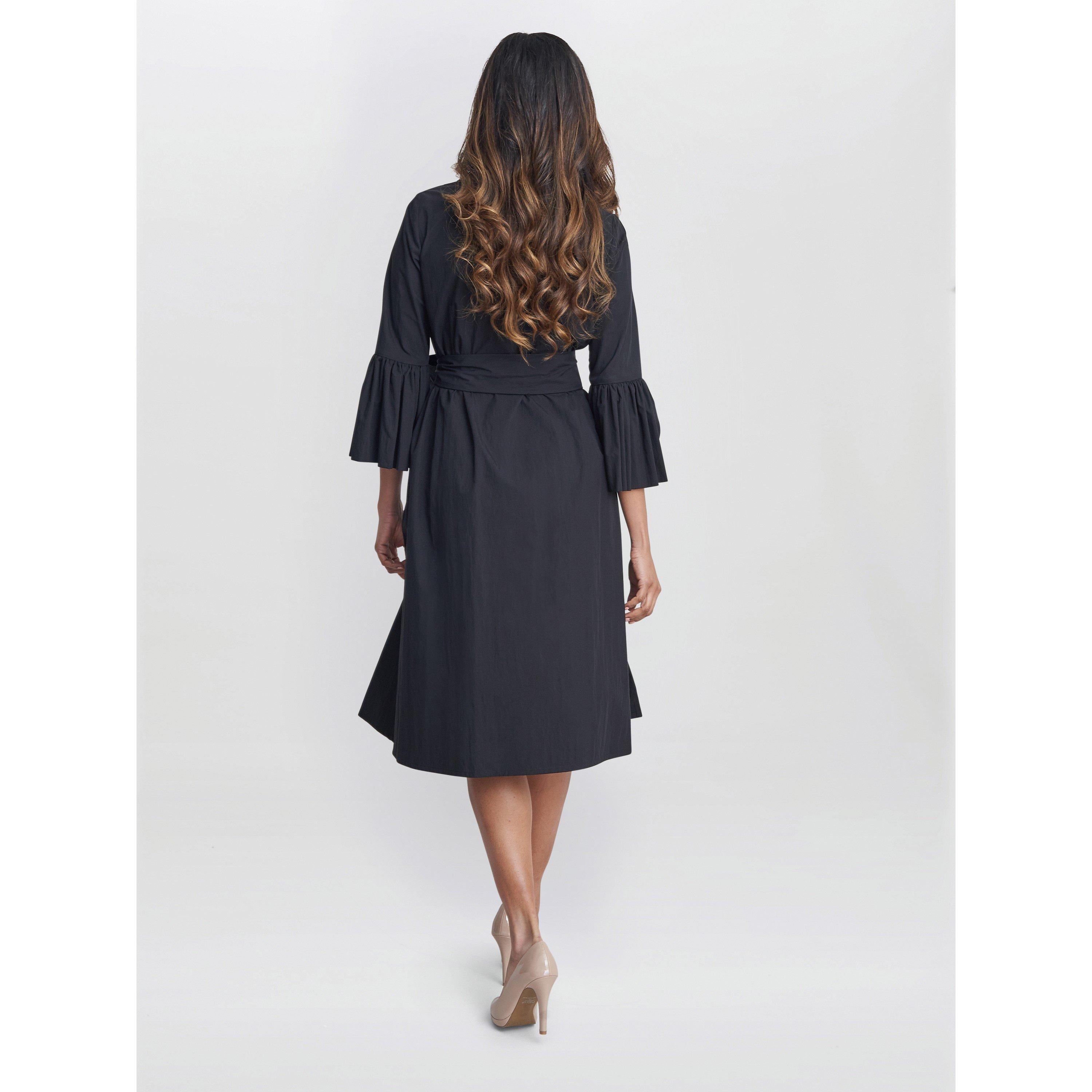 Black - Gina Bacconi - Melinda Taffeta Shirt Dress - 2