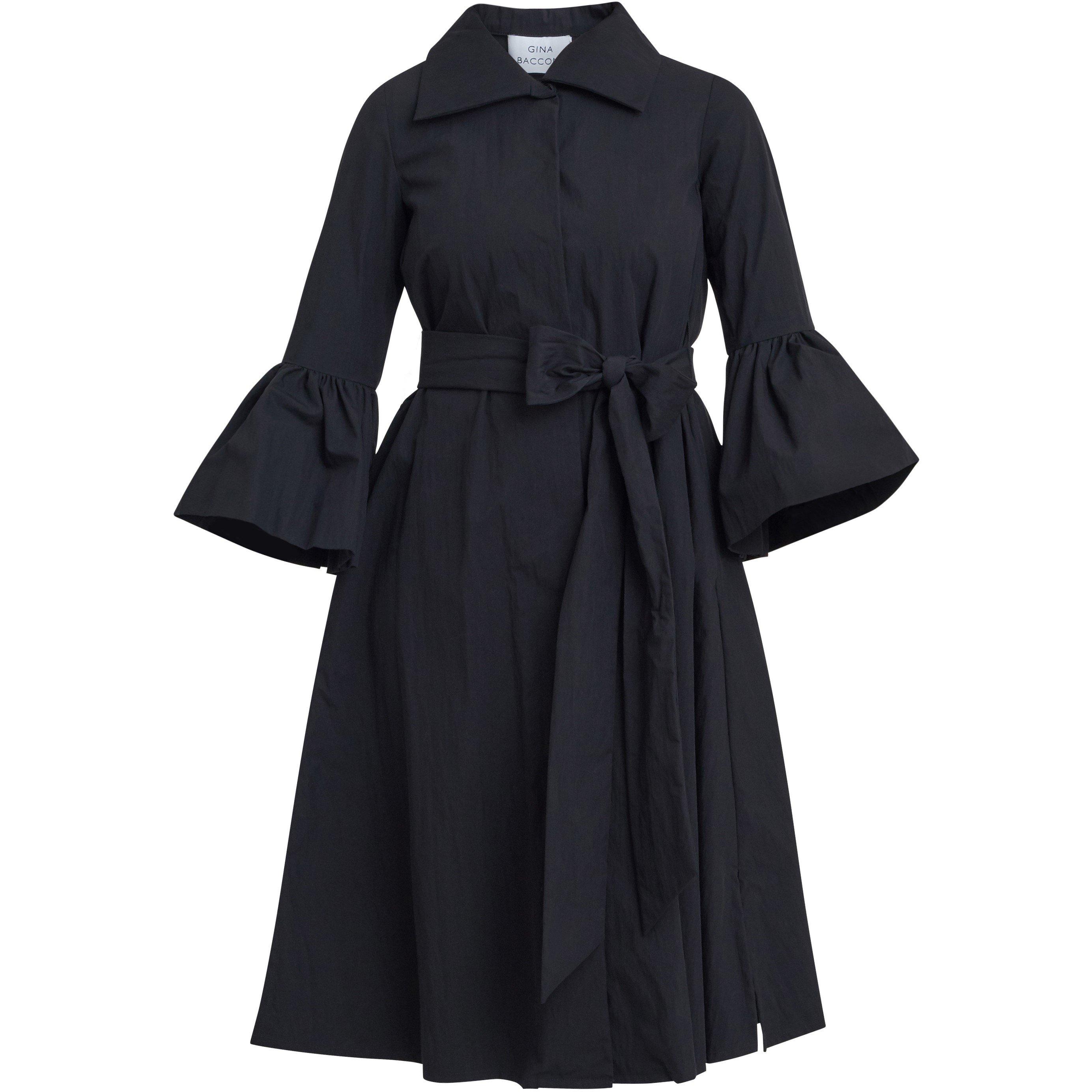 Black - Gina Bacconi - Melinda Taffeta Shirt Dress - 4