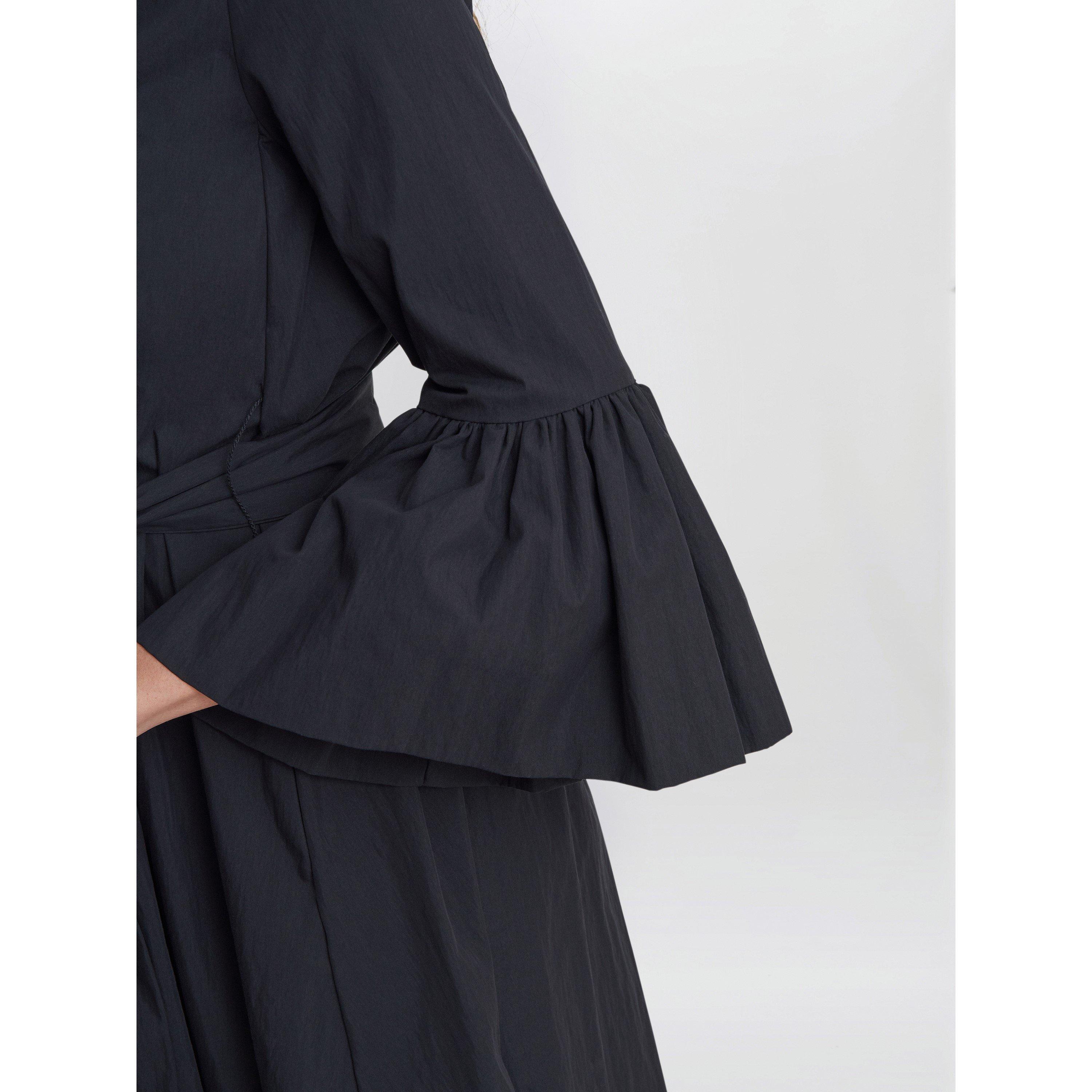 Black - Gina Bacconi - Melinda Taffeta Shirt Dress - 5