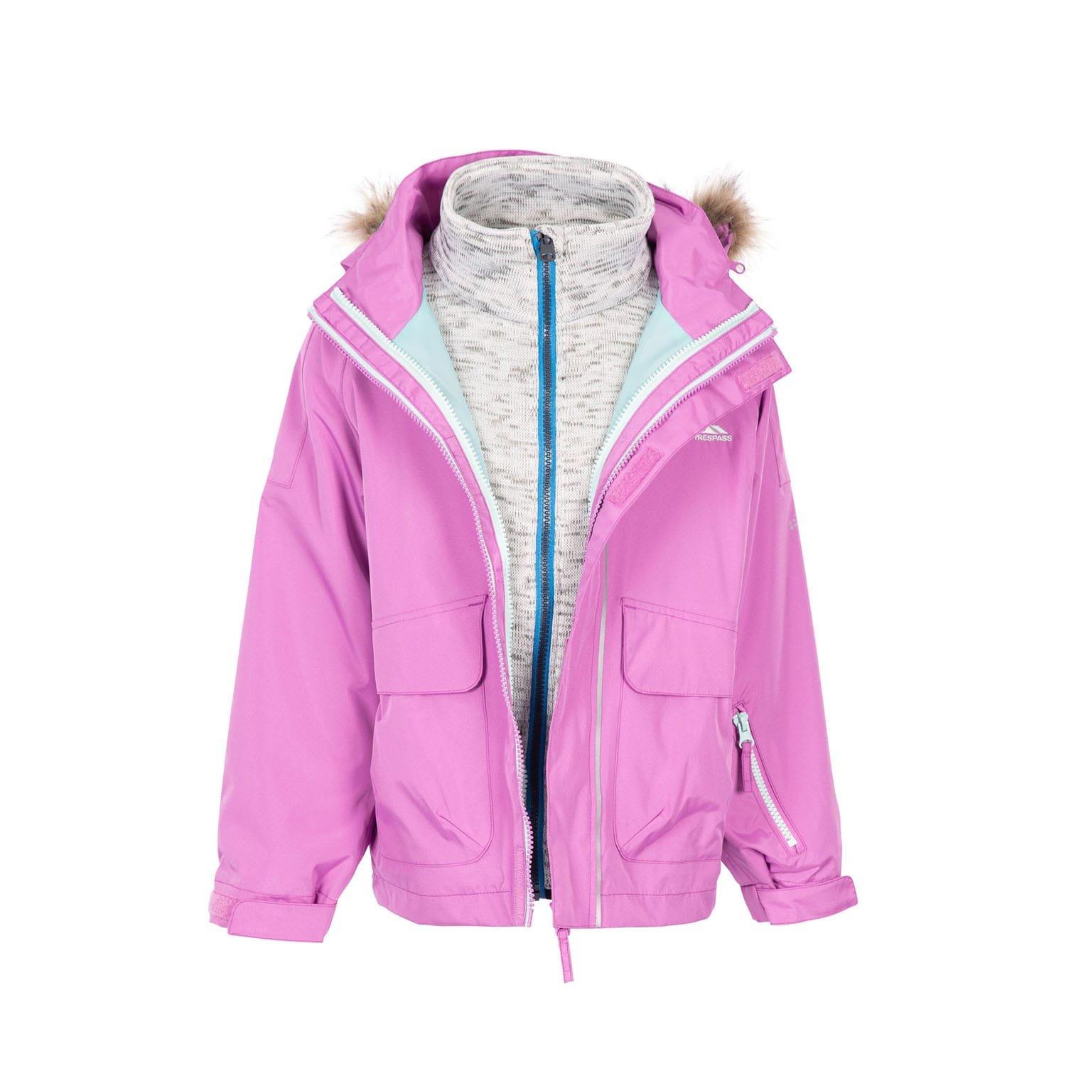 Pink - Trespass - Outshine 3 in 1 Jacket Juniors - 1