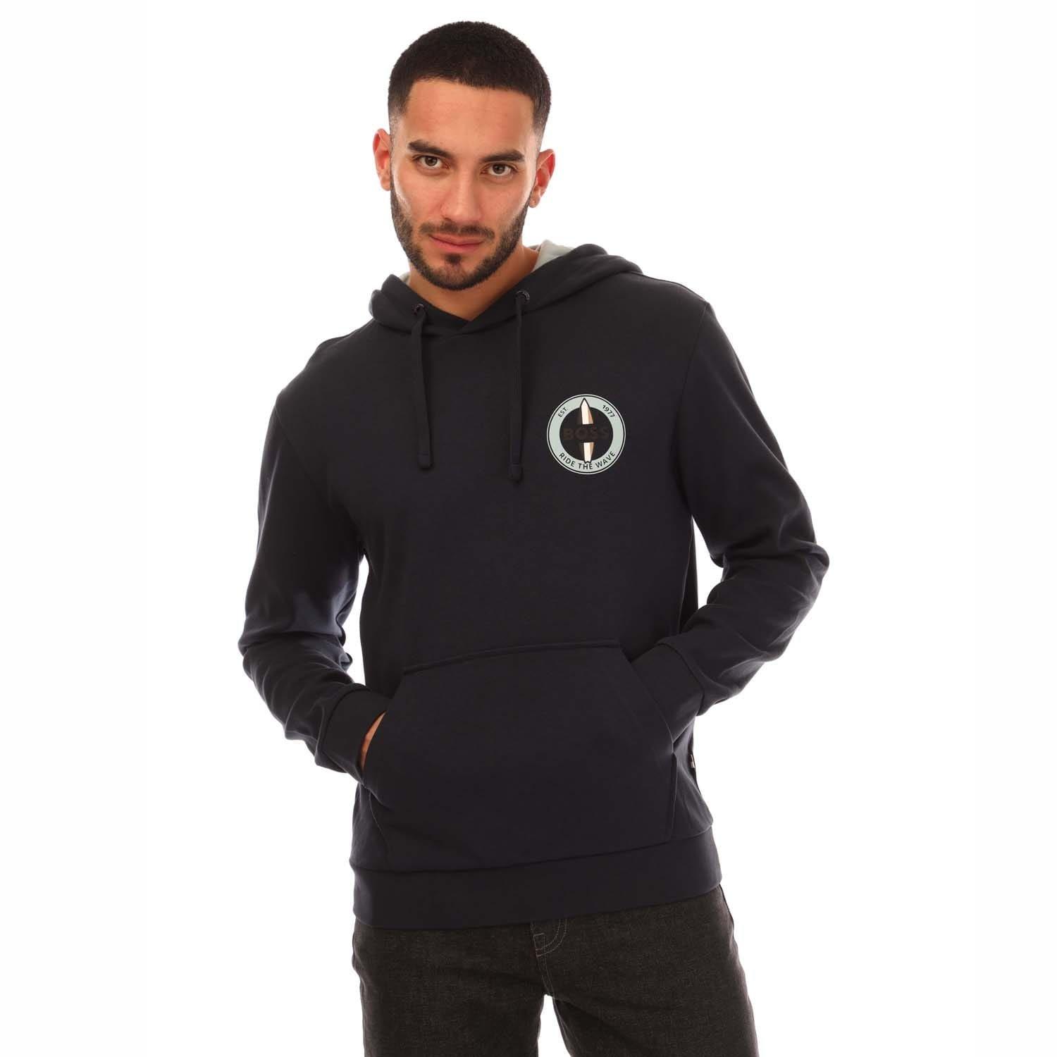 Dark Blue - Boss - Sewin Hoodie - 1