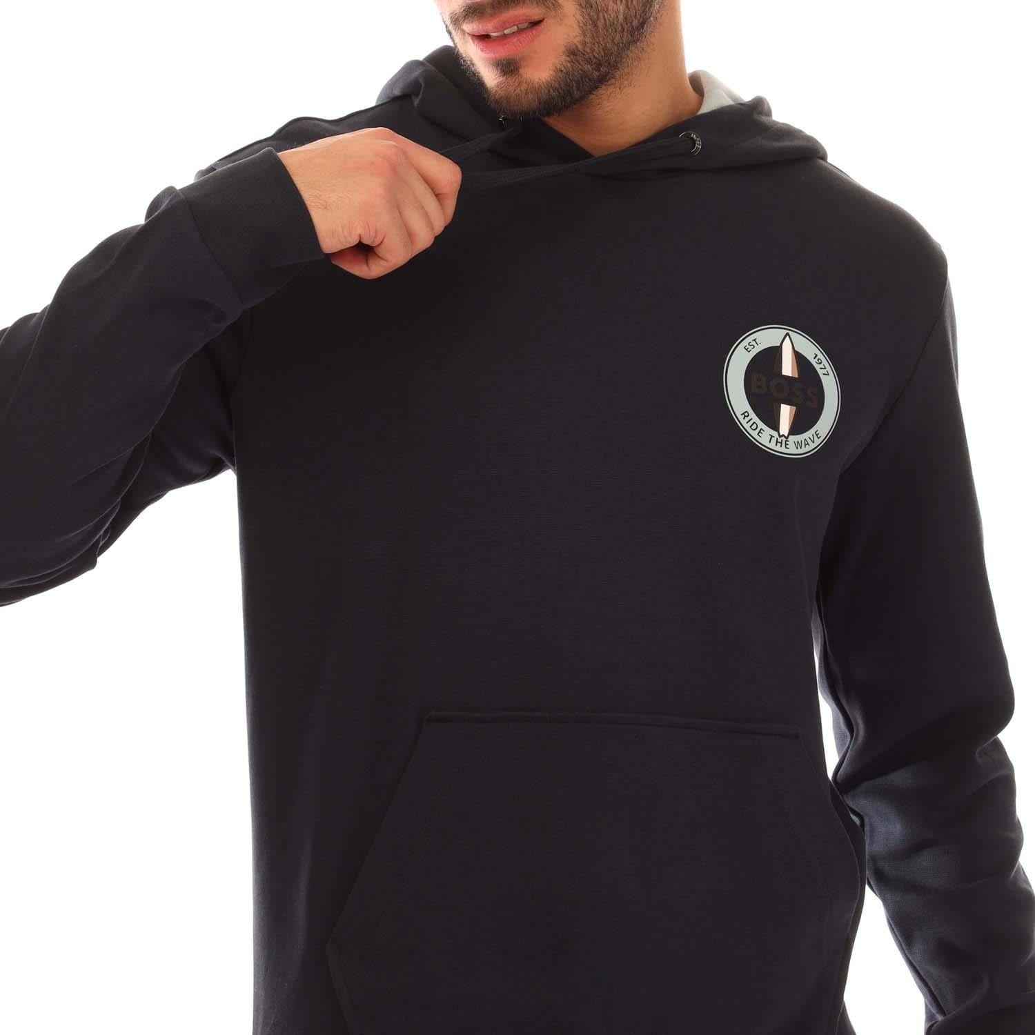 Dark Blue - Boss - Sewin Hoodie - 2