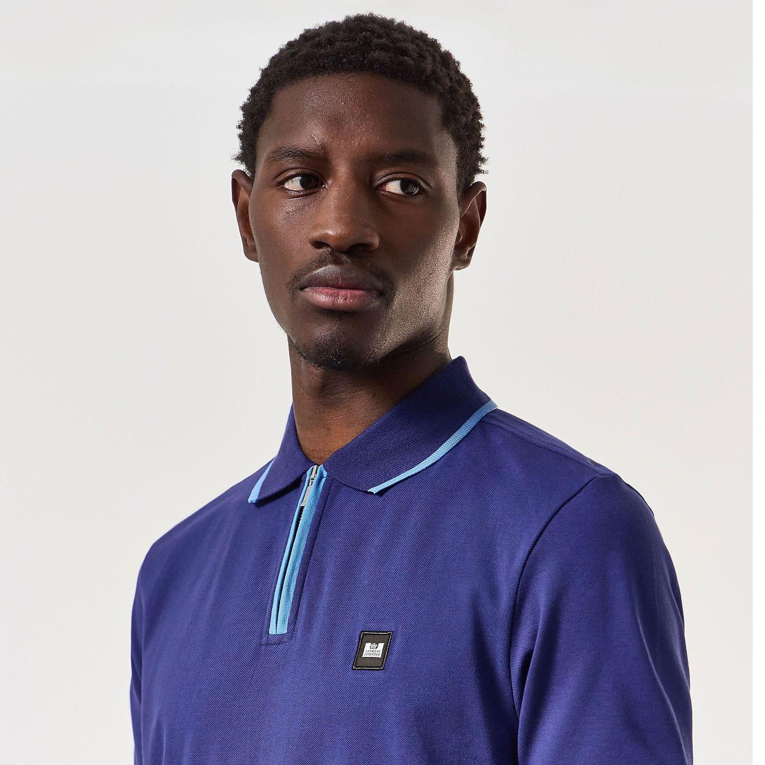 Navy - Weekend Offender - Shore Zipped Polo Shirt - 5