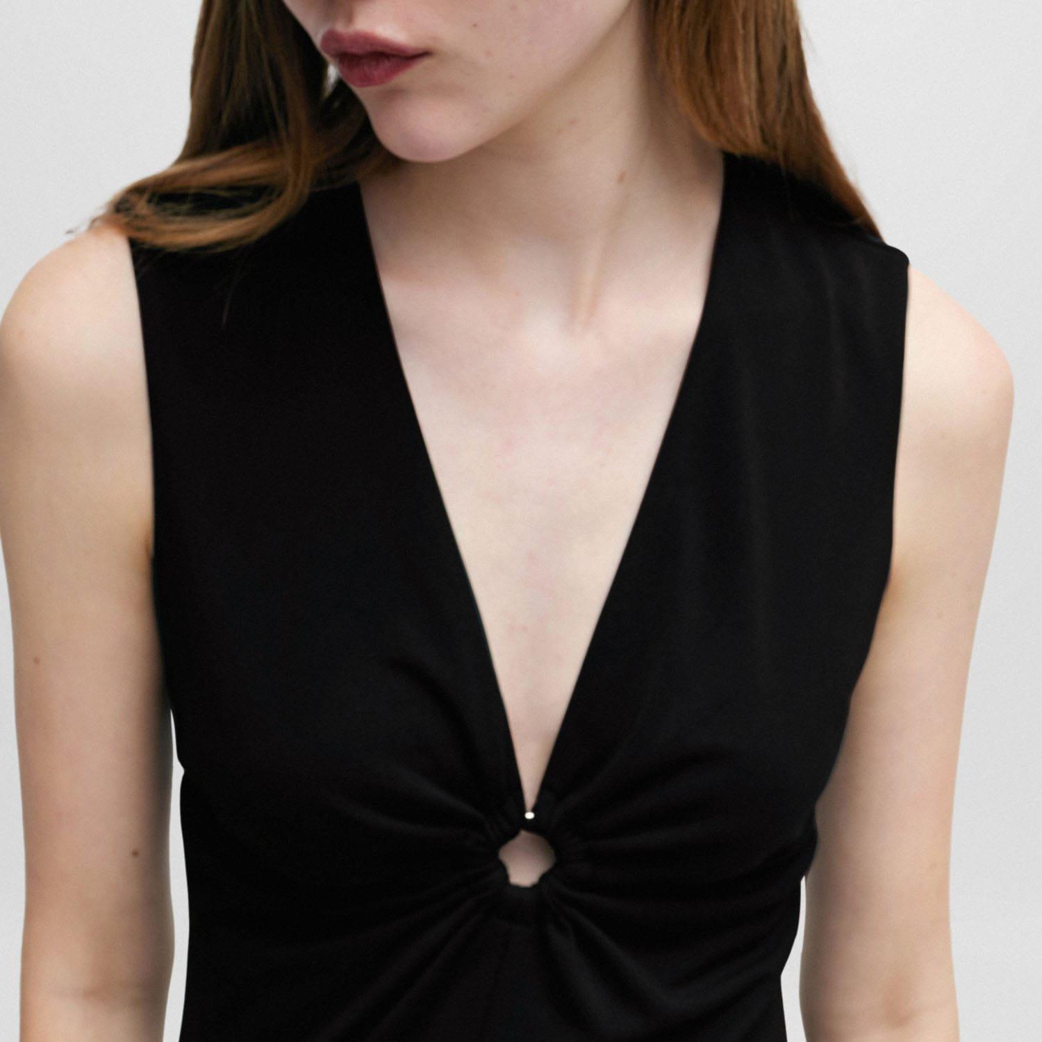 Black - Hugo - Kerta-1 Sleeveless Midi Dress - 5