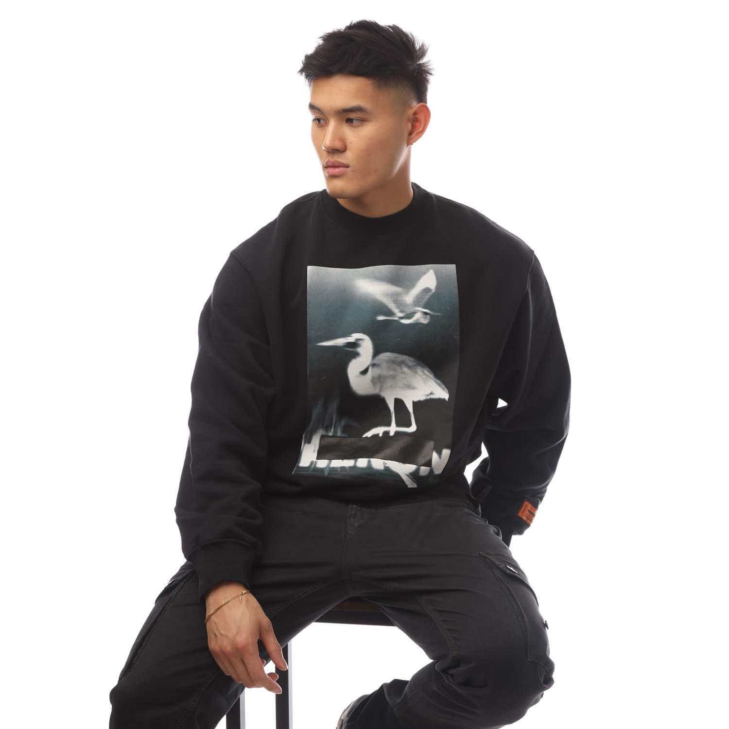 Black-White - Heron Preston - Censored Heron Crewneck Sweatshirt - 4