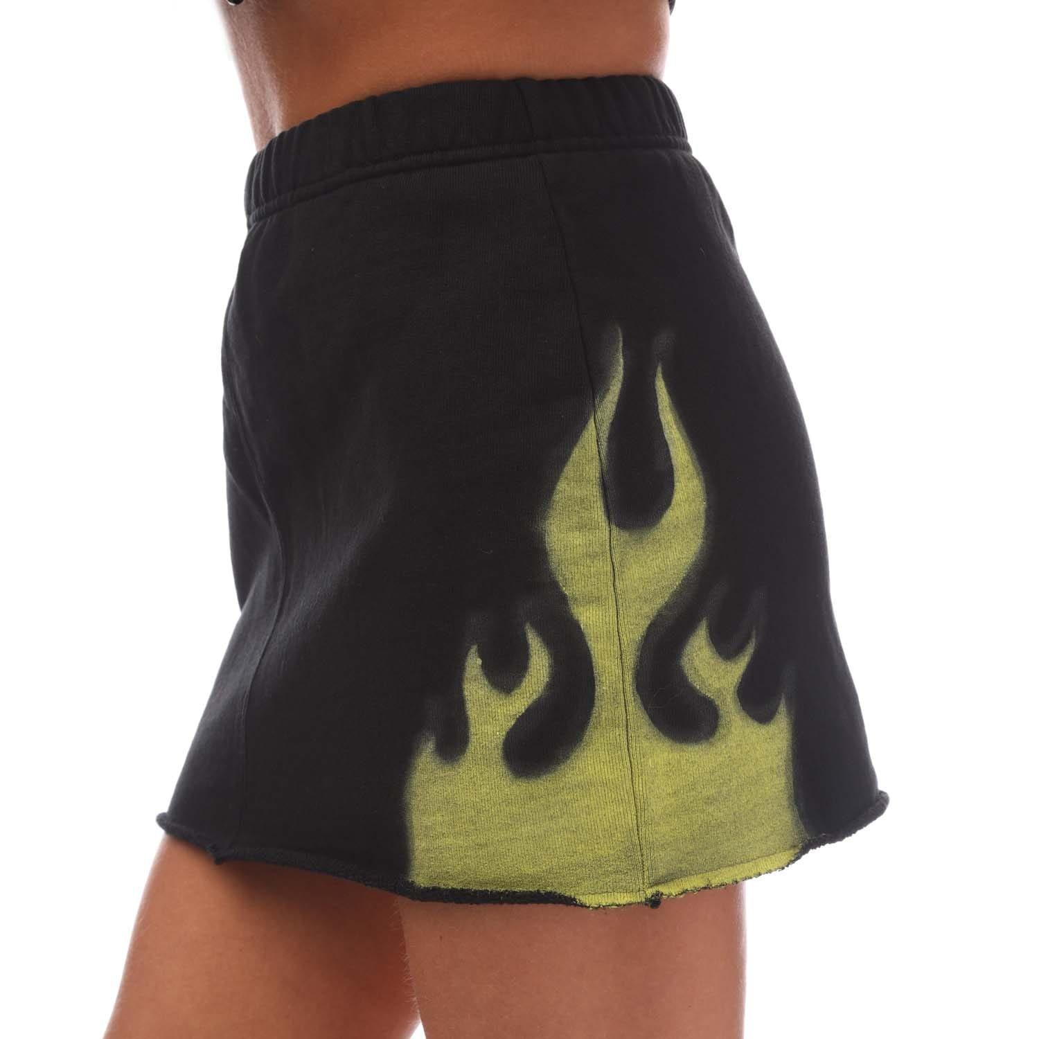 Black Yellow - Heron Preston - Law Flames Sweat Skirt - 4