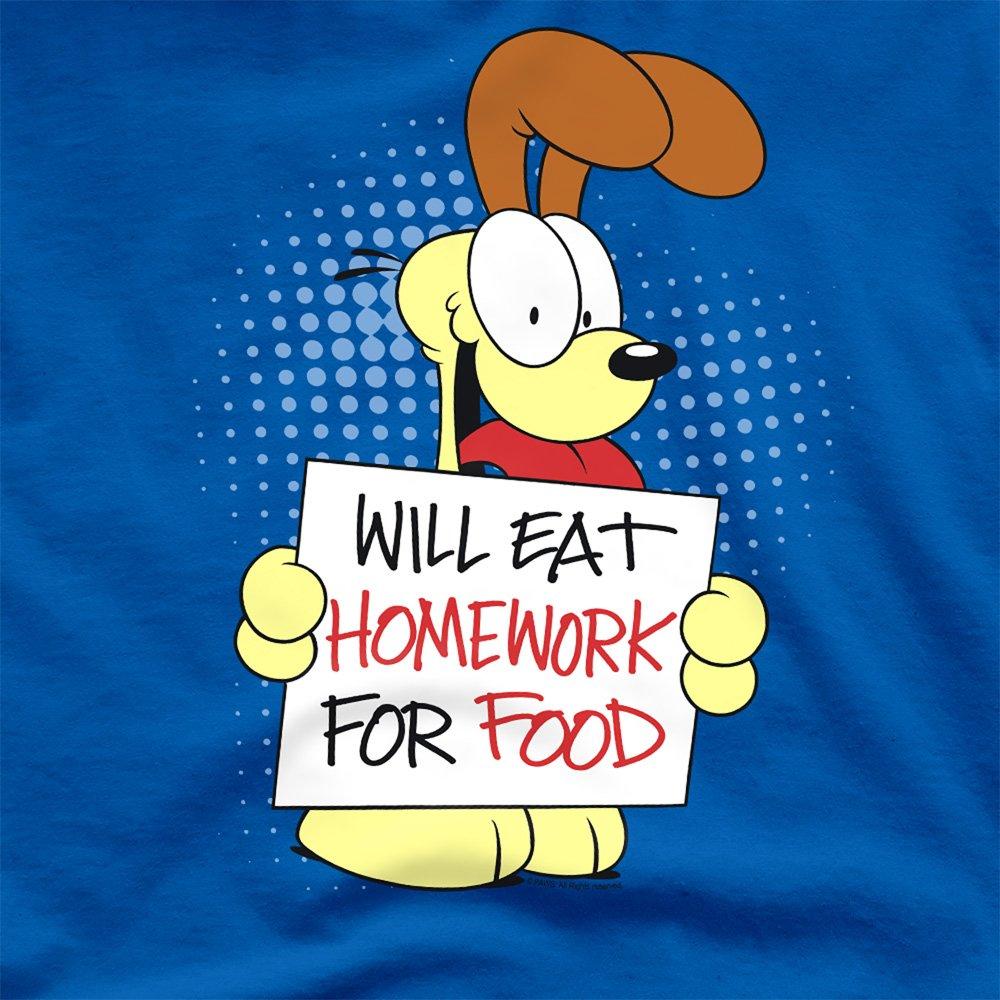 Blue - Garfield - Garfield Will Eat Homework T Shirt Royal - 2