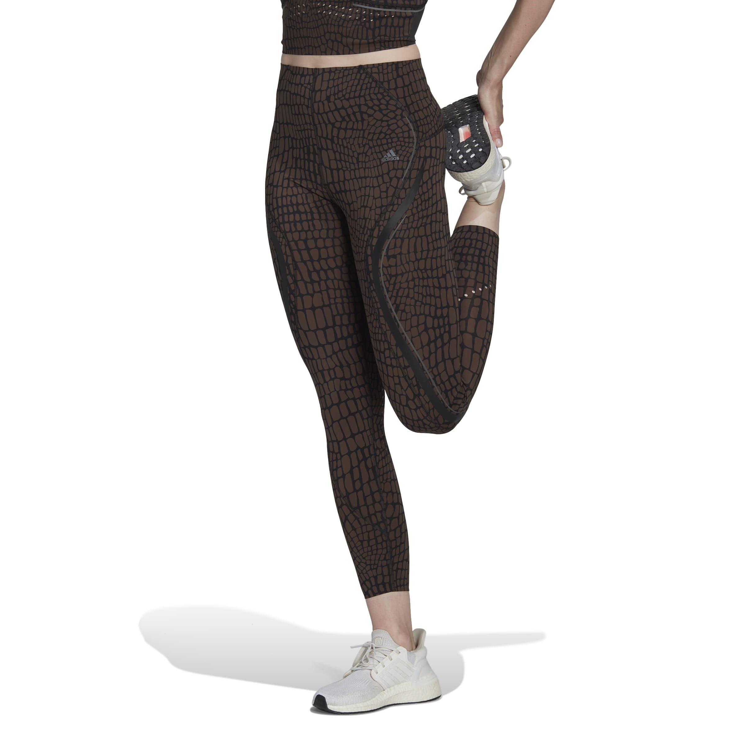 Brown - adidas - TLRD HIIT Croco Luxe Training 7/8 Leggings Womens - 2