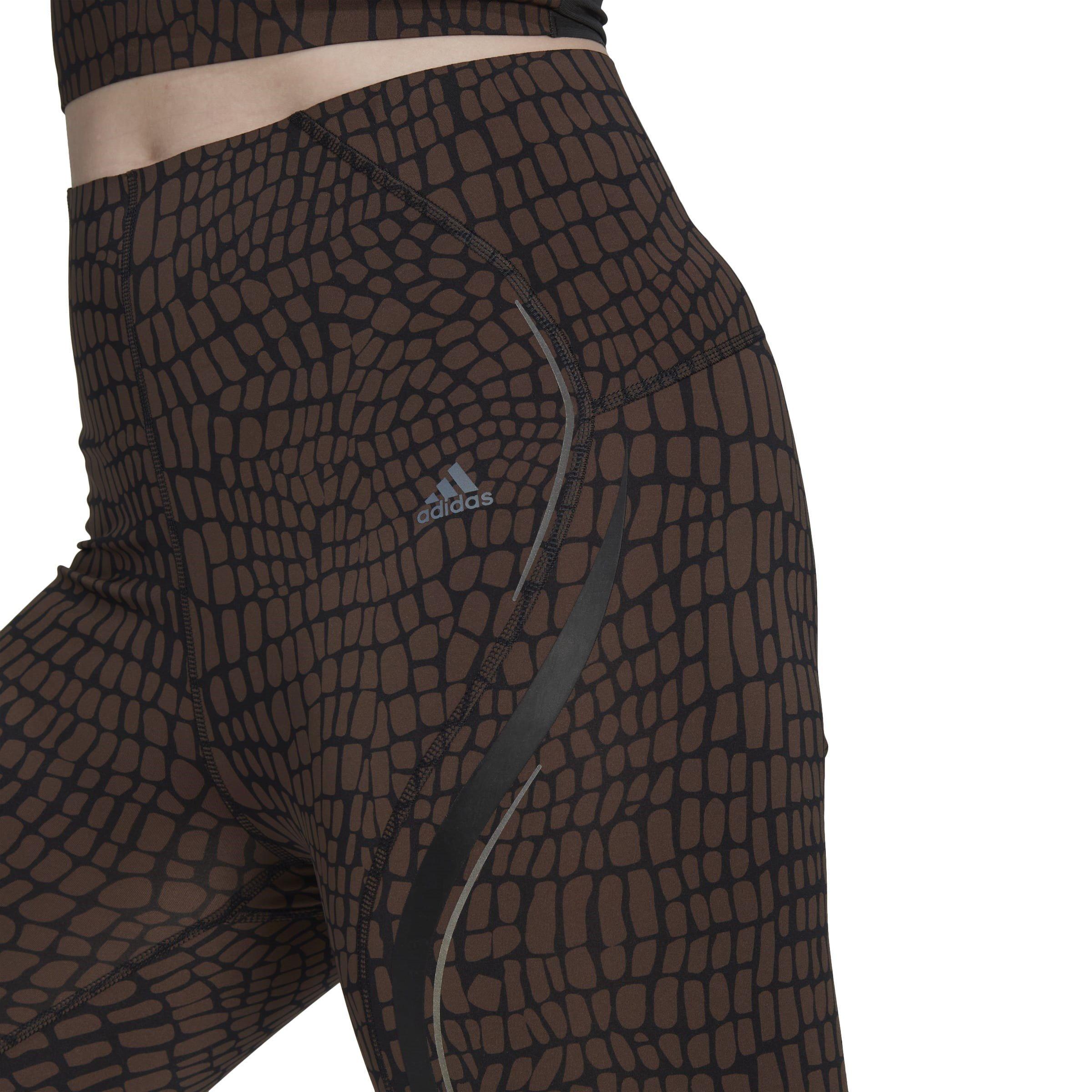 Brown - adidas - TLRD HIIT Croco Luxe Training 7/8 Leggings Womens - 6