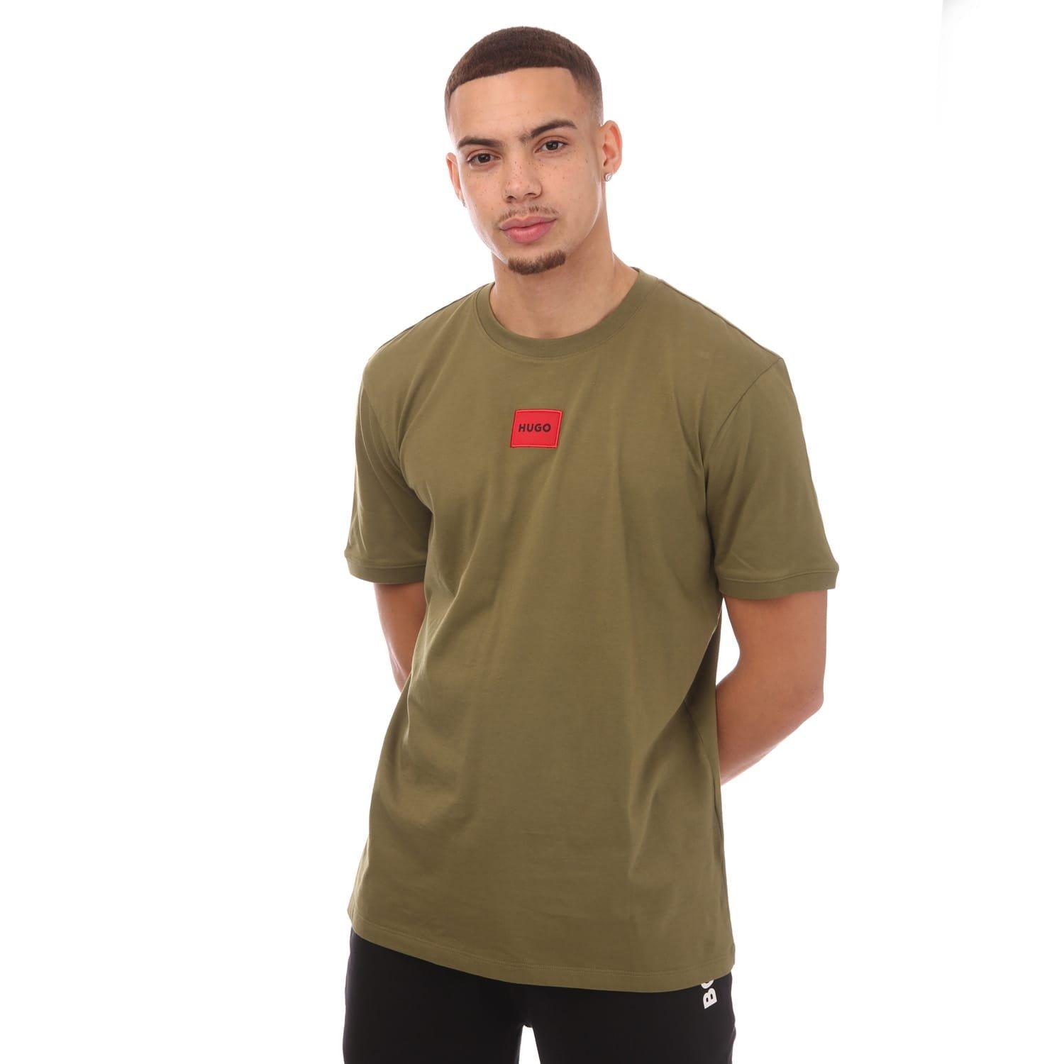 Green - Hugo - Red Logo Label T-Shirt - 1