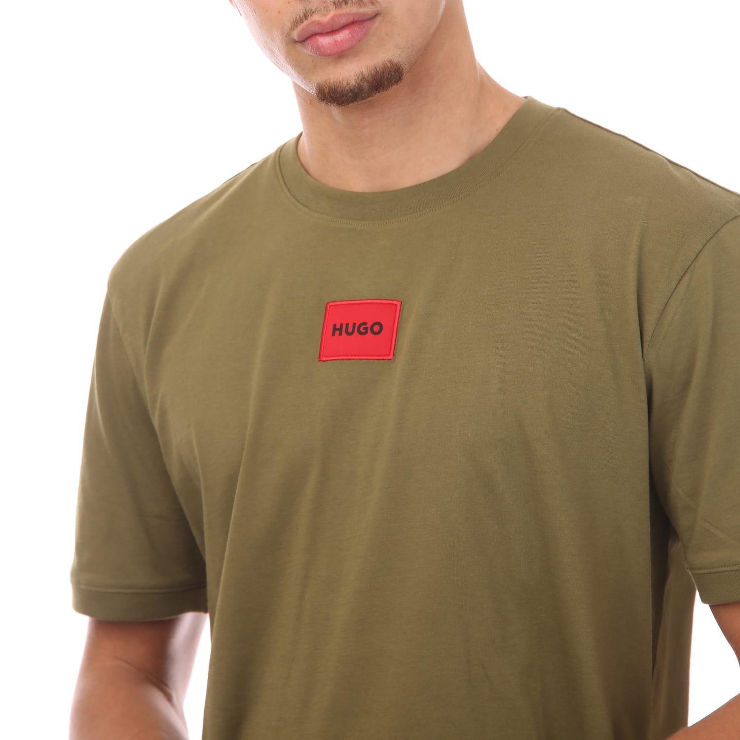 Green - Hugo - Red Logo Label T-Shirt - 4