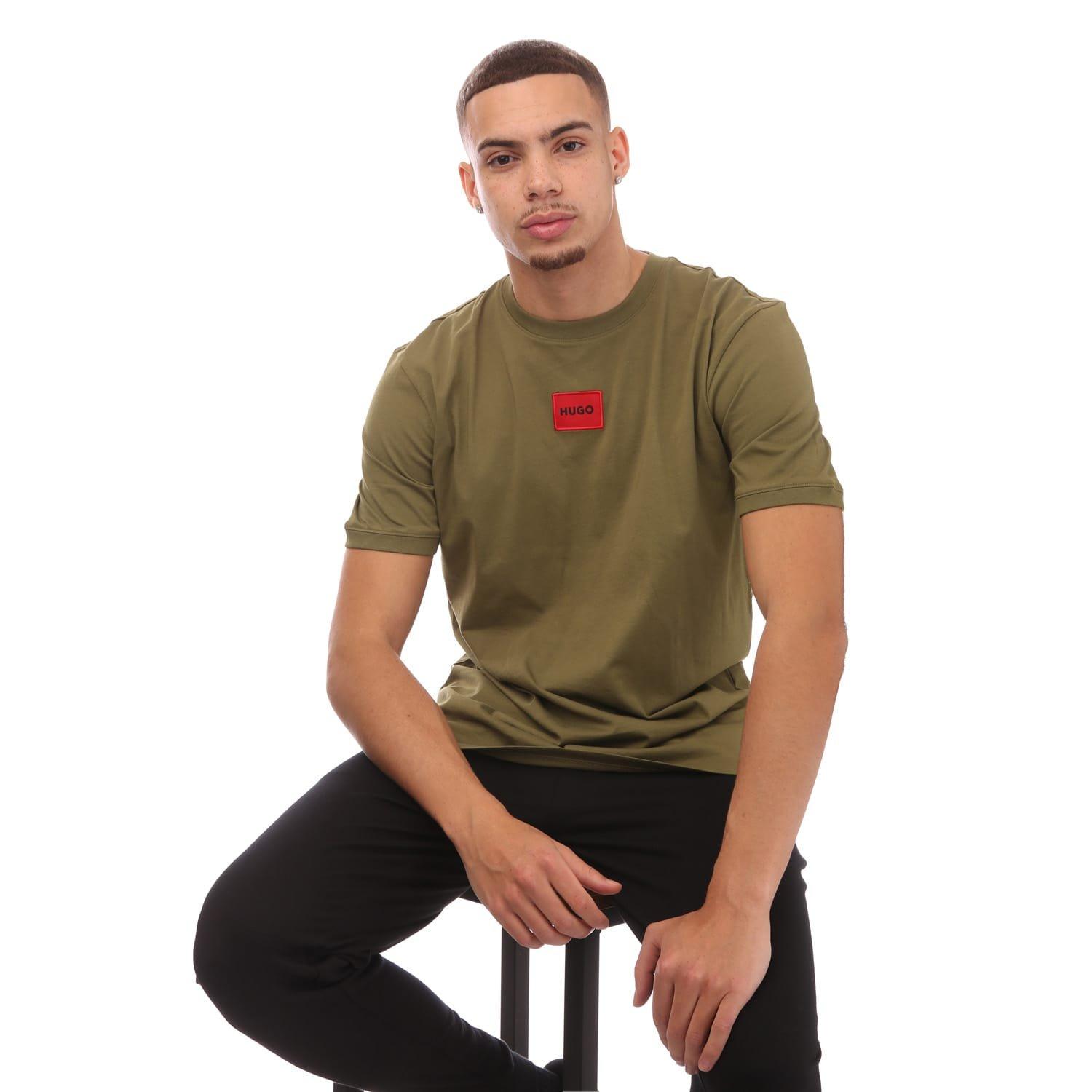 Green - Hugo - Red Logo Label T-Shirt - 5