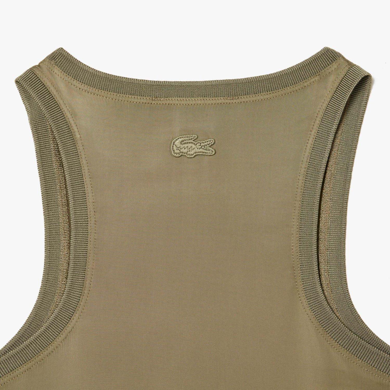 Khaki - Lacoste - Slim Fit Fluid Satin Tank Top - 4
