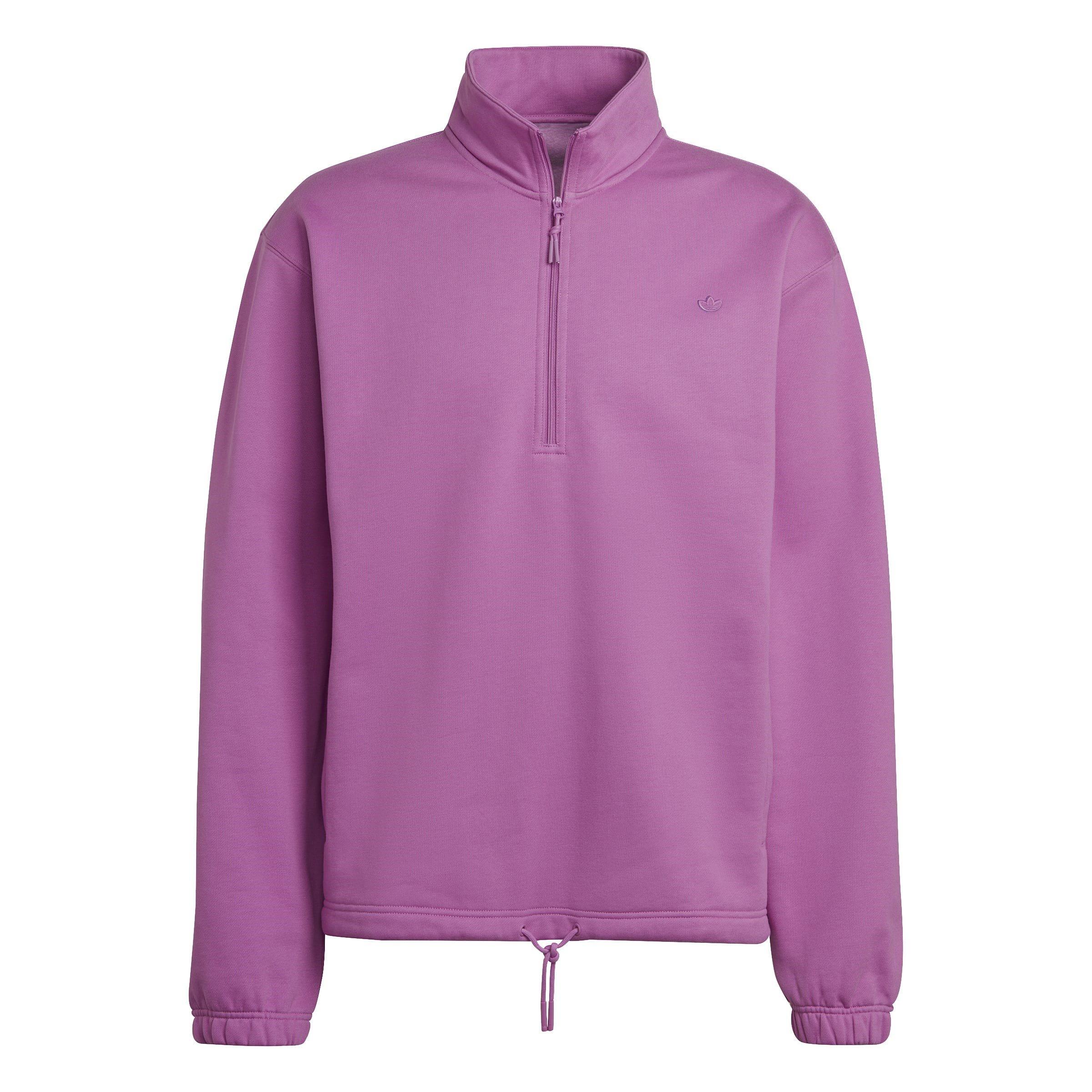 Purple - adidas Originals - Adicolor Contempo Half-Zip Crew Sweatshirt - 1