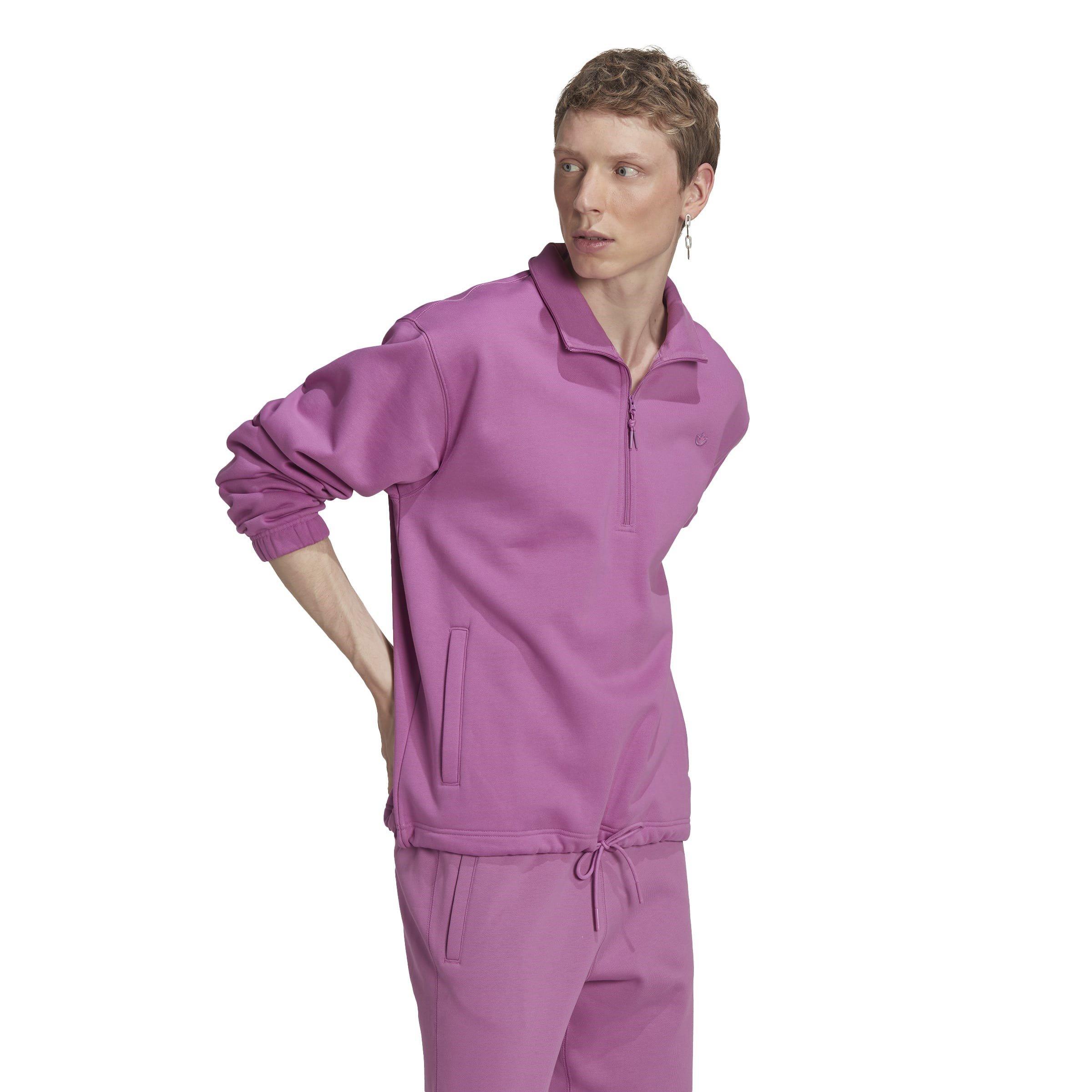 Purple - adidas Originals - Adicolor Contempo Half-Zip Crew Sweatshirt - 4