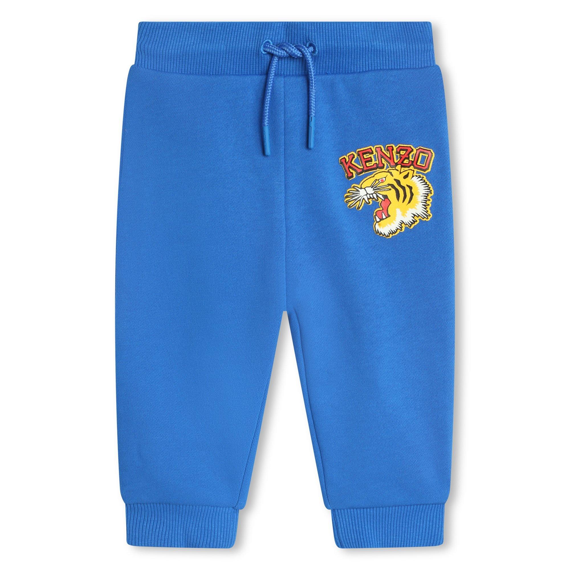 Blue 878 - Kenzo - Kids' Varsity Tiger Cuffed Jersey Joggers - 1
