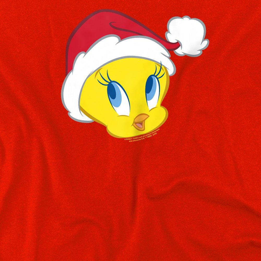Red - Looney Tunes - Warner Bros. Tweety Pie Santa Hat Kids T-Shirt Re - 2