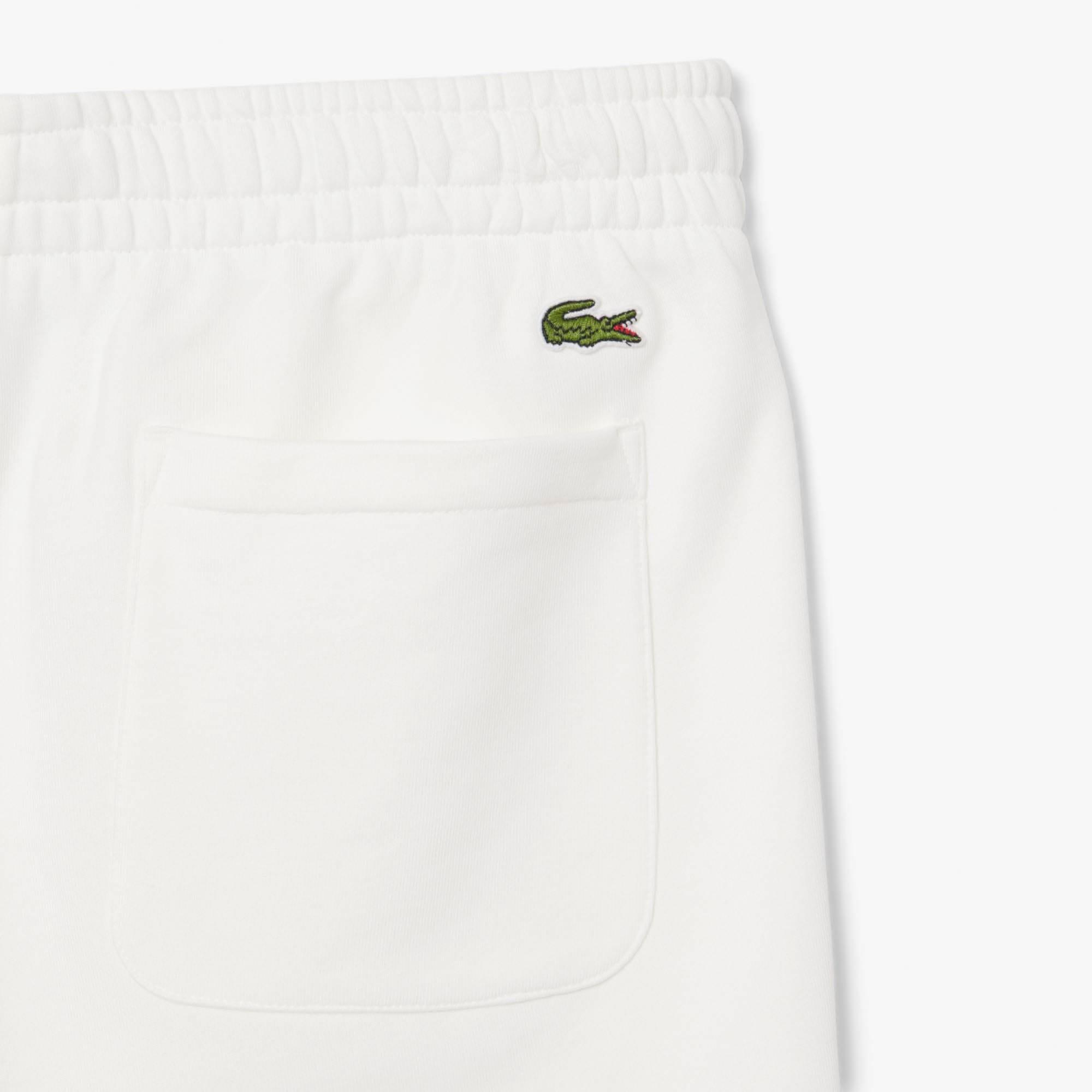 Cream - Lacoste - Cotton Graphic Fleece Shorts - 6