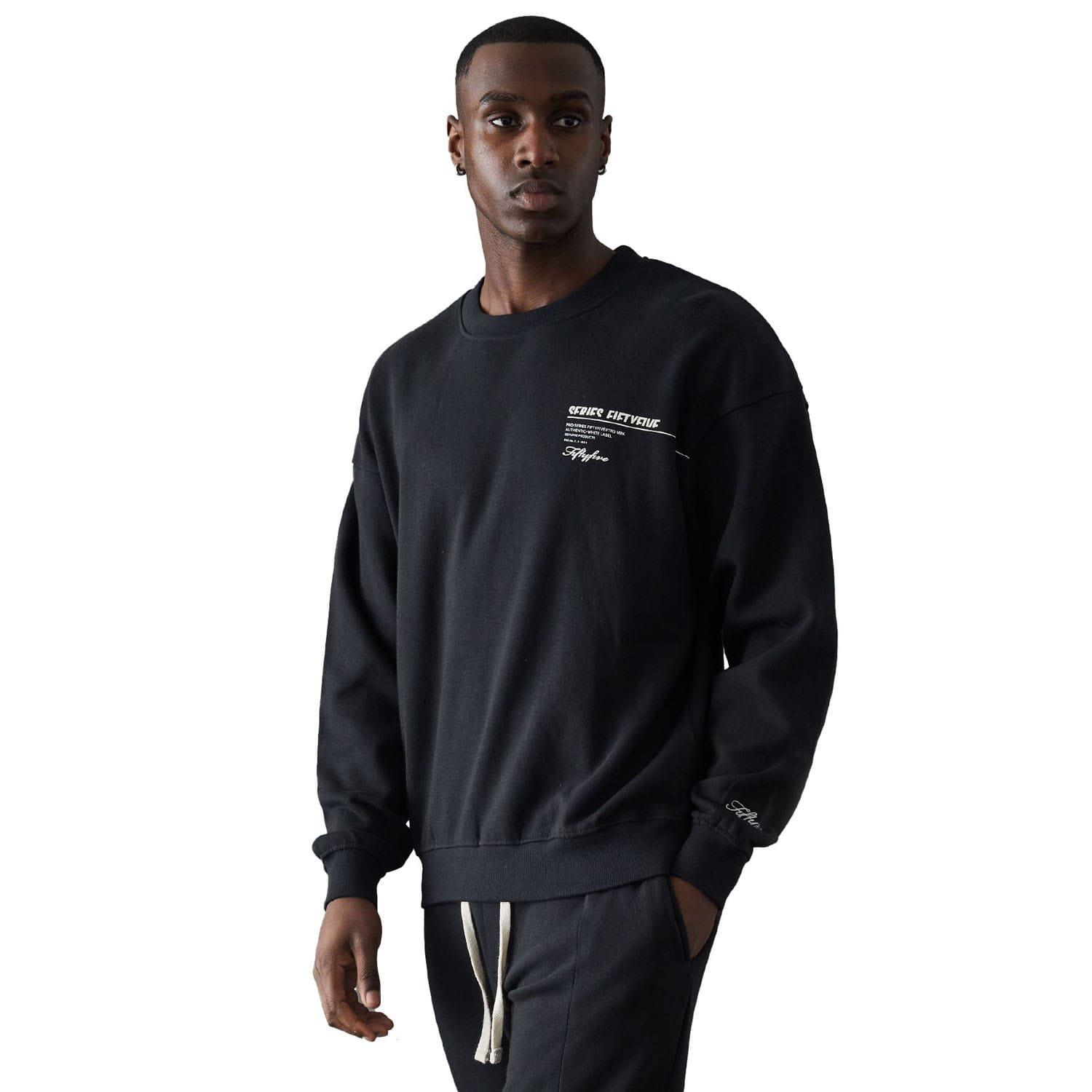Black - Series 55 - Labach Front Back Logo Crewneck Sweatshirt - 1