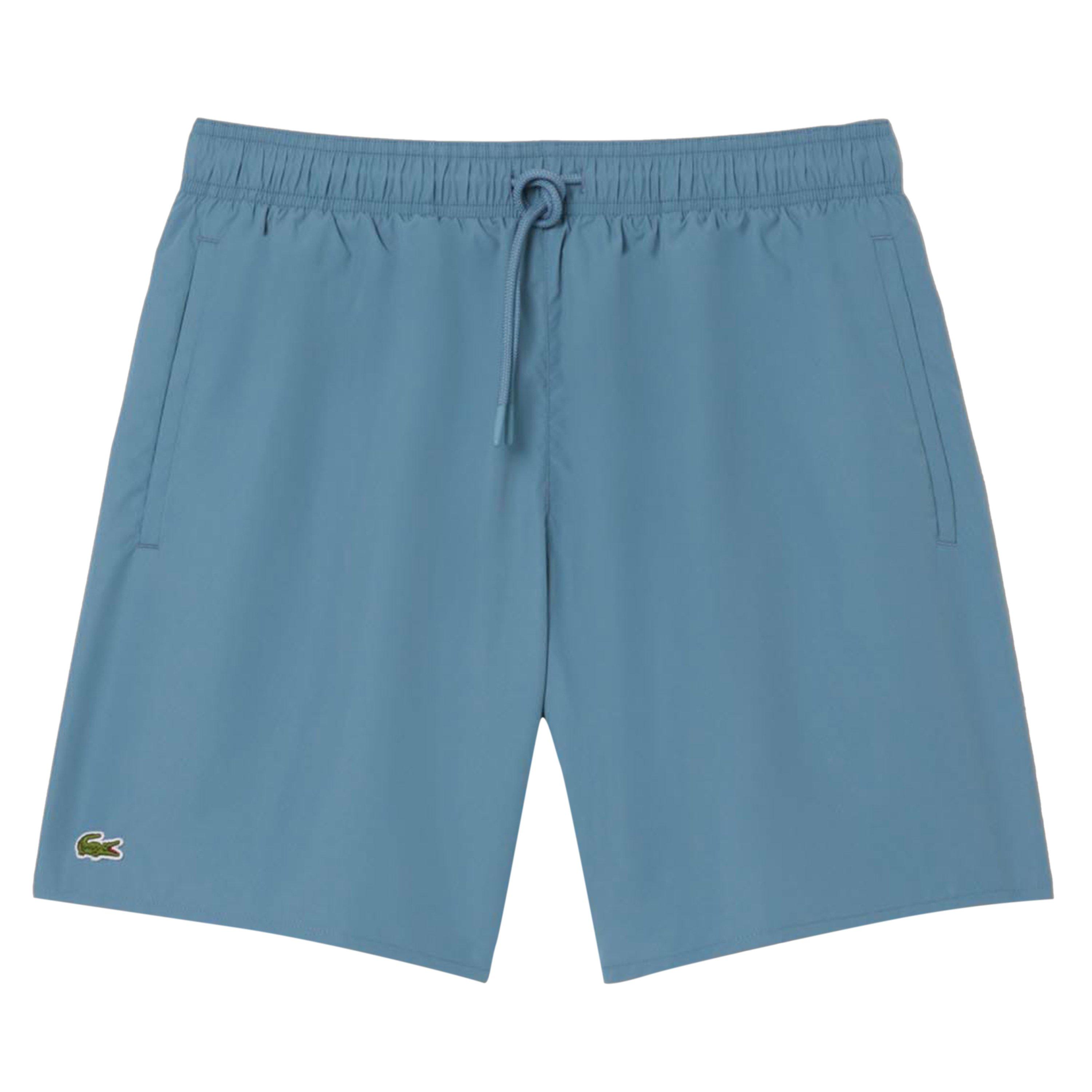 Blue - Lacoste - Mid-Length Monochrome Swim Trunks - 1