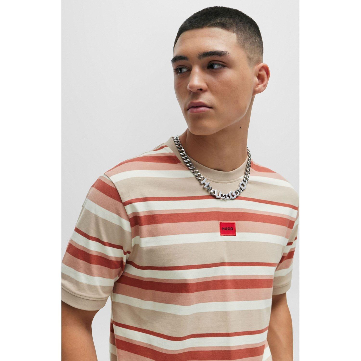 Multi Colour - Hugo - Diragolino Striped T-Shirt - 4