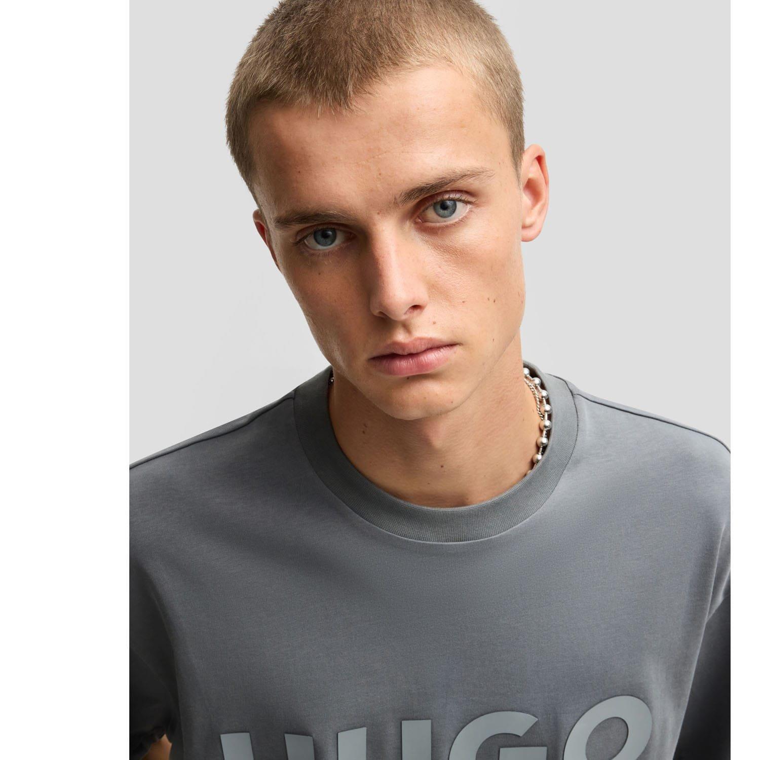 Grey - Hugo - Dinkee Tonal Logo T-Shirt - 3