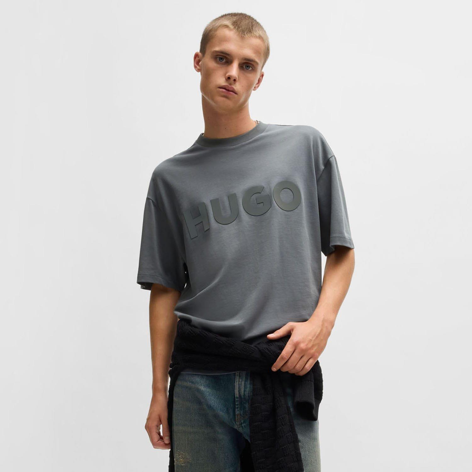 Grey - Hugo - Dinkee Tonal Logo T-Shirt - 4
