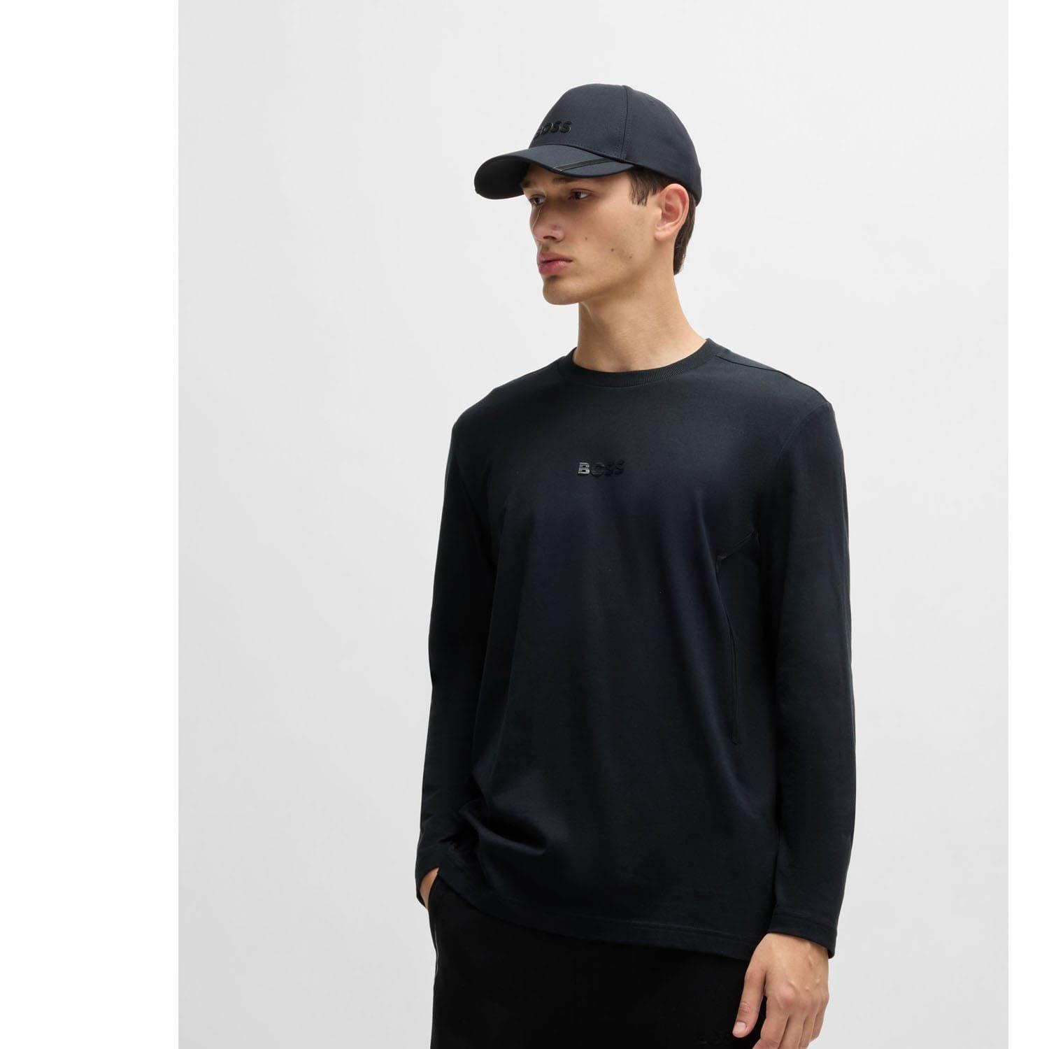 Black - Boss - Togn Mirror Effect Logo Long Sleeve T-Shirt - 2