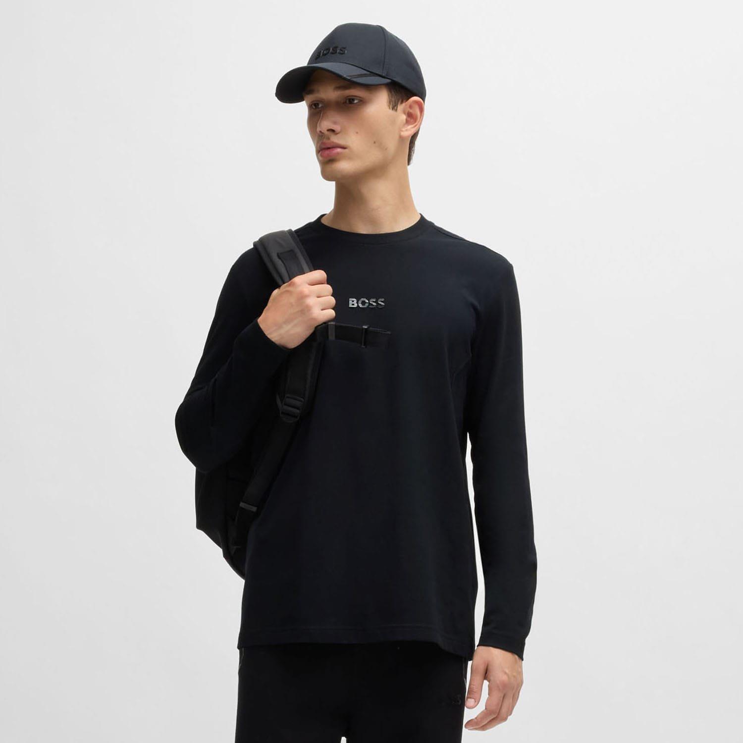 Black - Boss - Togn Mirror Effect Logo Long Sleeve T-Shirt - 5