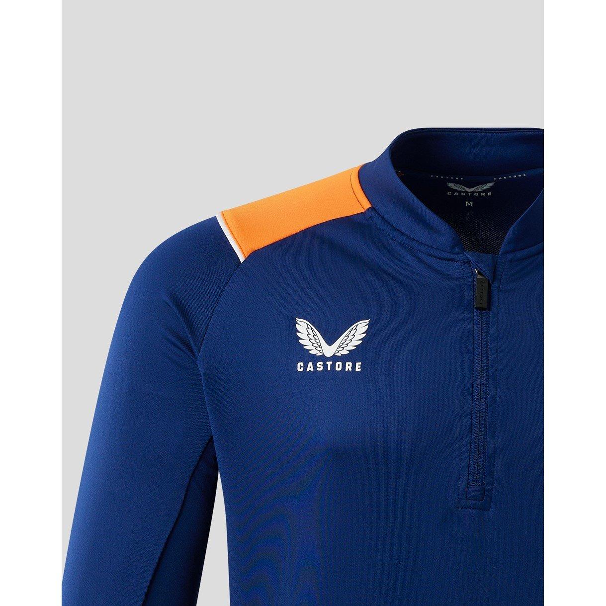 Navy/Orange - Castore - quarter Zip Fleece - 3