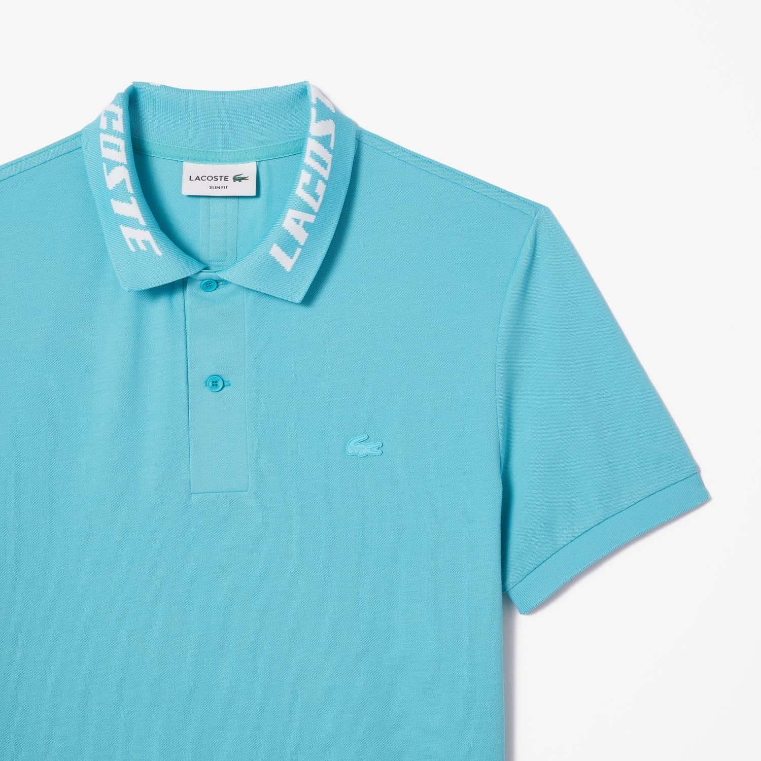 Blue - Lacoste - Branded Slim Fit Stretch Piqu¿ Polo Shirt - 4