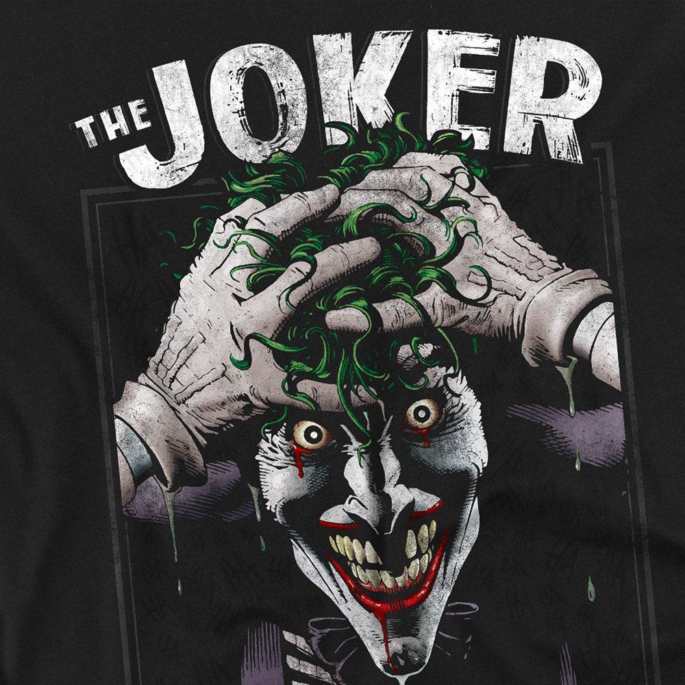 Black - The Batman - Crazed Joker Cotton Mens T-Shirt Black - 2