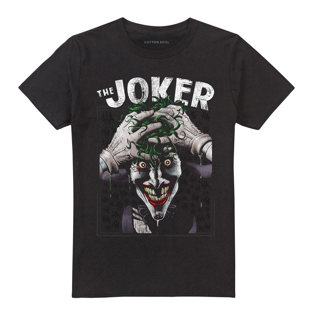 Black - The Batman - Crazed Joker Cotton Mens T-Shirt Black - 4