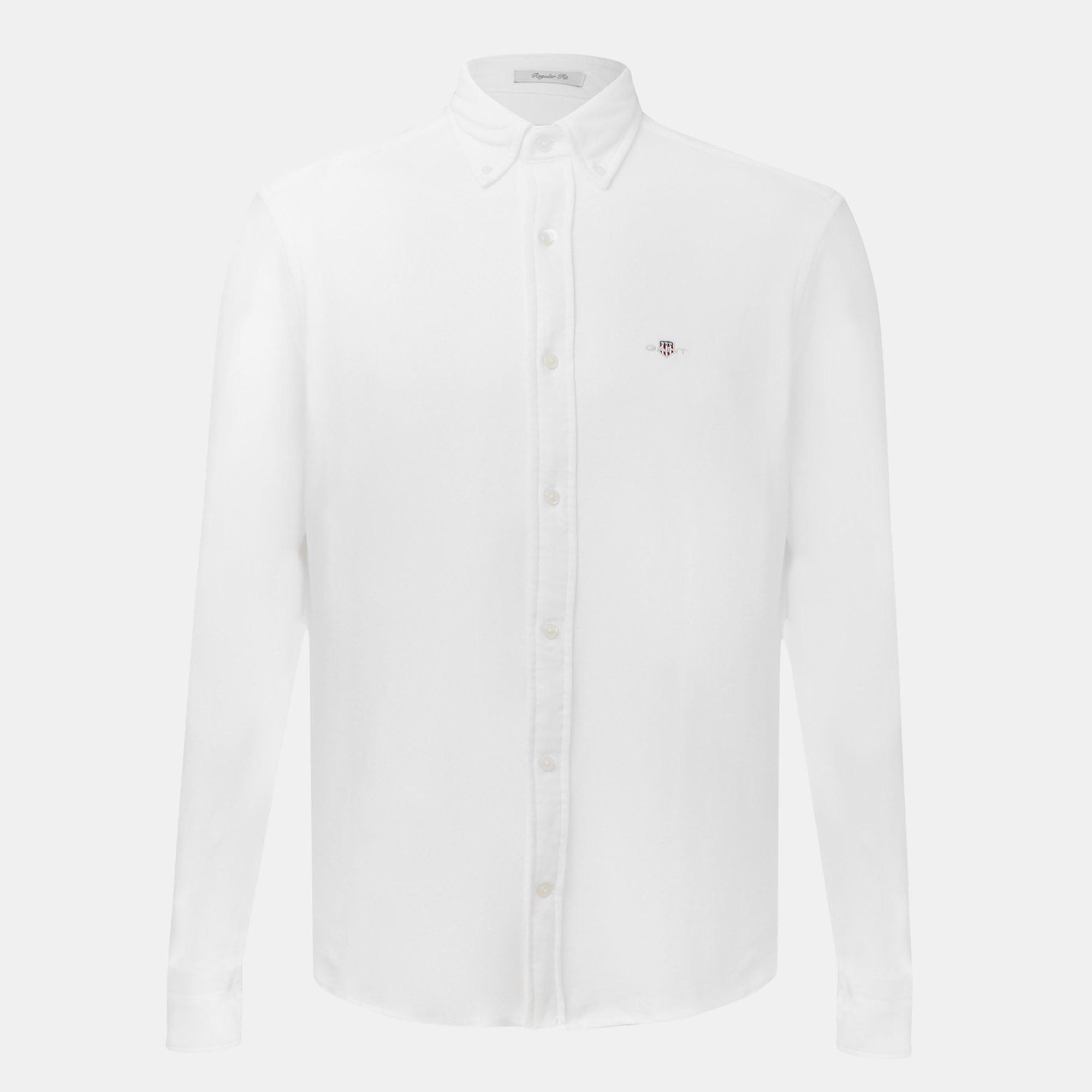 White - Gant - Regular-Fit Jersey Pique Shirt - 1