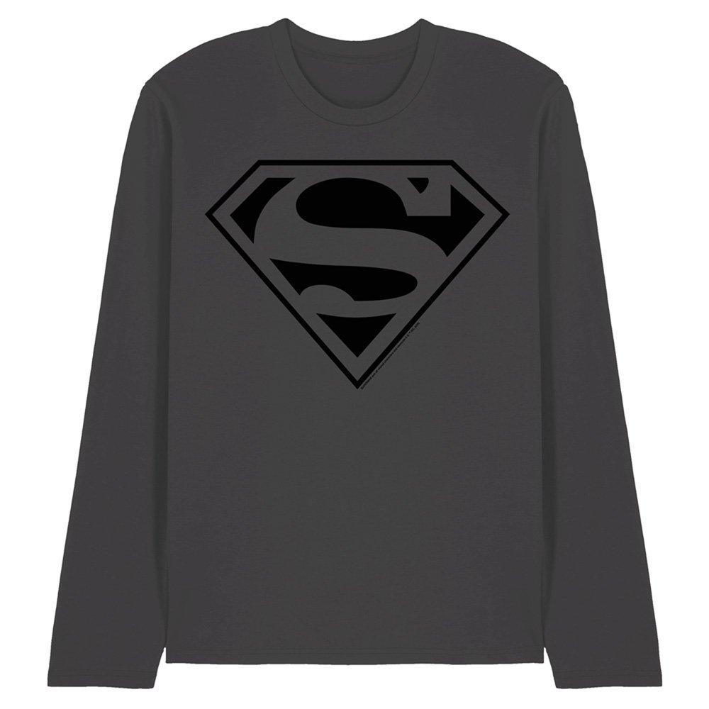 Dc Comics Men's Mono Superman Long Sleeve T-Shirt Charcoal - XXL