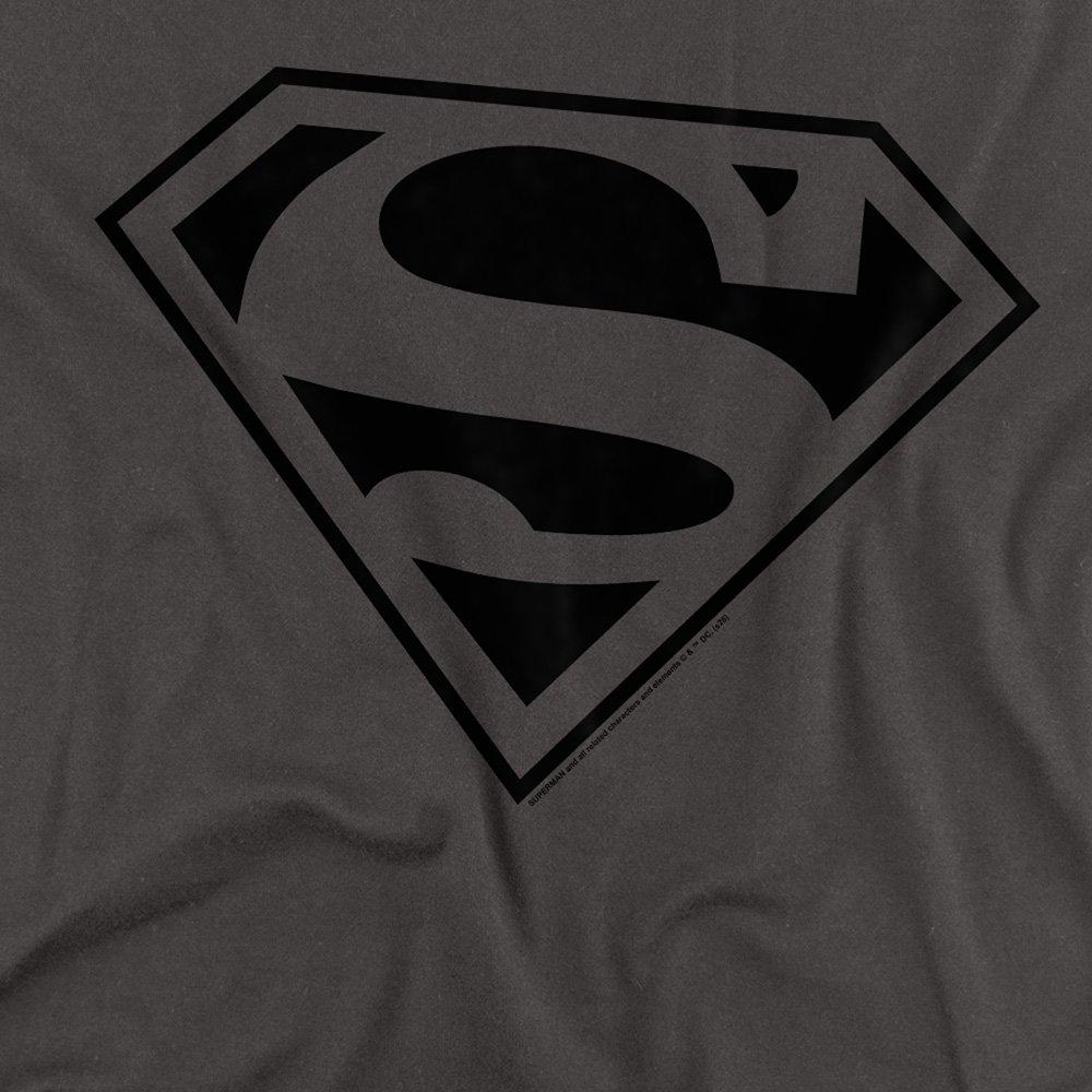 Charcoal - DC Comics - Mono Superman Long Sleeve T-Shirt Charcoal - 2