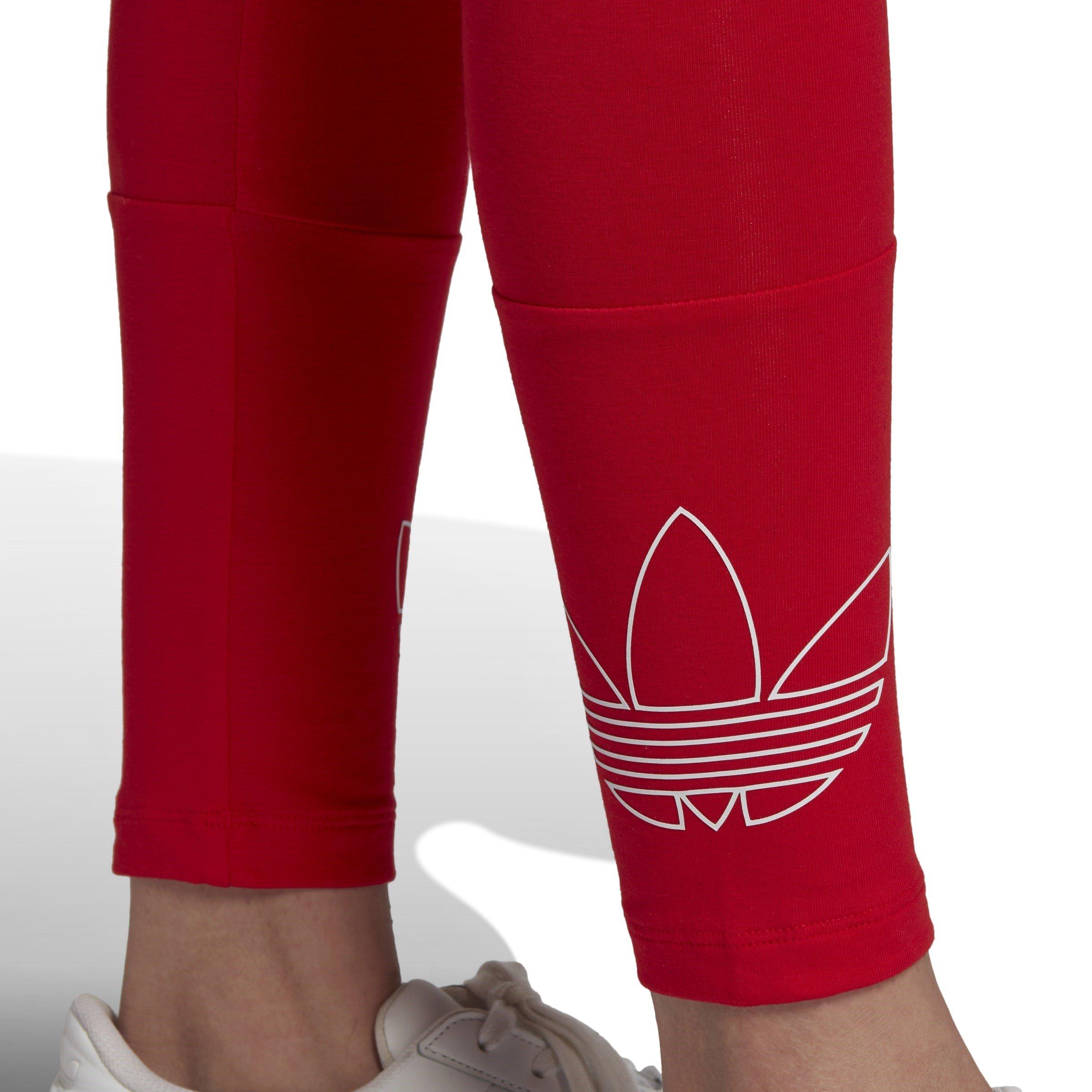 adidas leggings red stripe