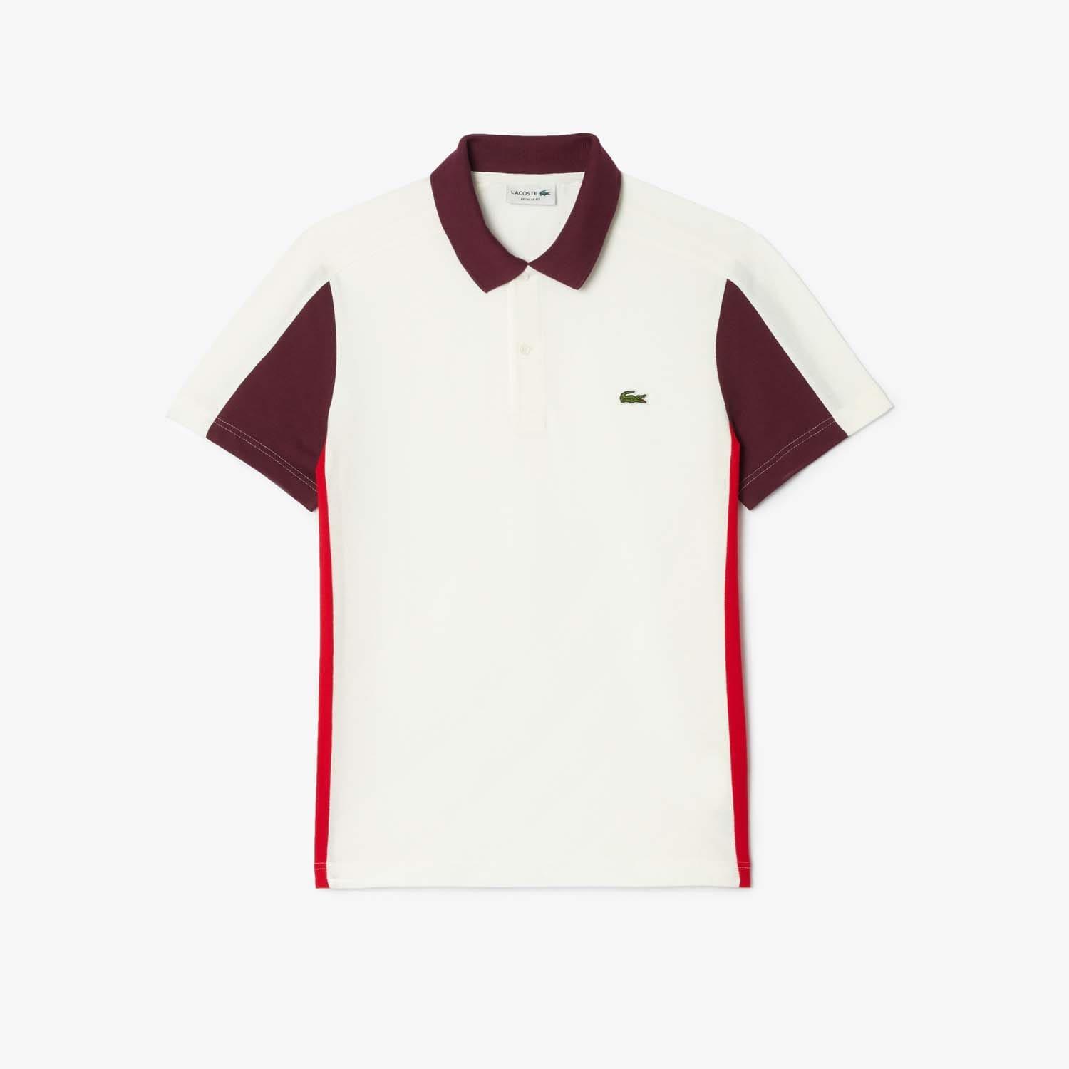 Cream - Lacoste - Regular-Fit Colour Block Polo Shirt - 1