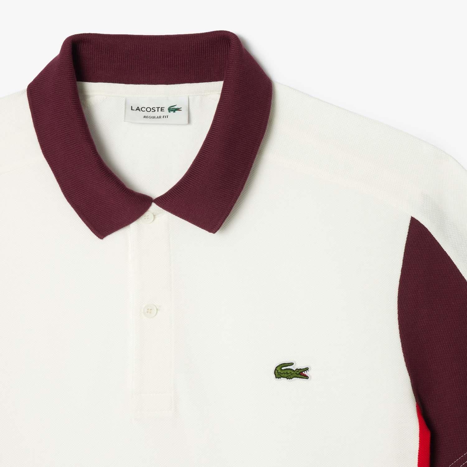 Cream - Lacoste - Regular-Fit Colour Block Polo Shirt - 3