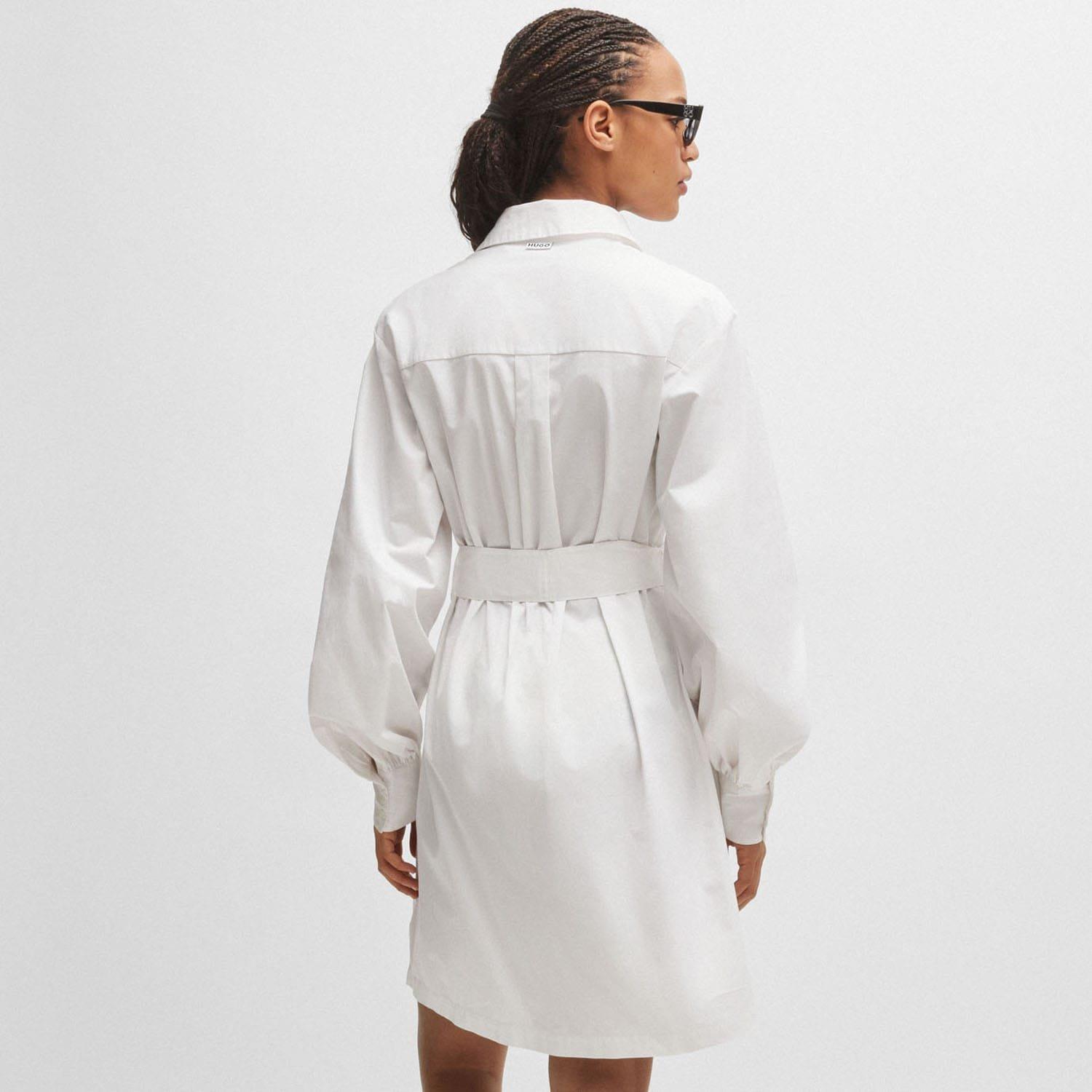White - Hugo - Kaisanna Relaxed-Fit Shirt Dress - 2