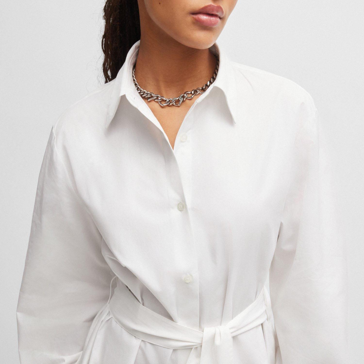 White - Hugo - Kaisanna Relaxed-Fit Shirt Dress - 3