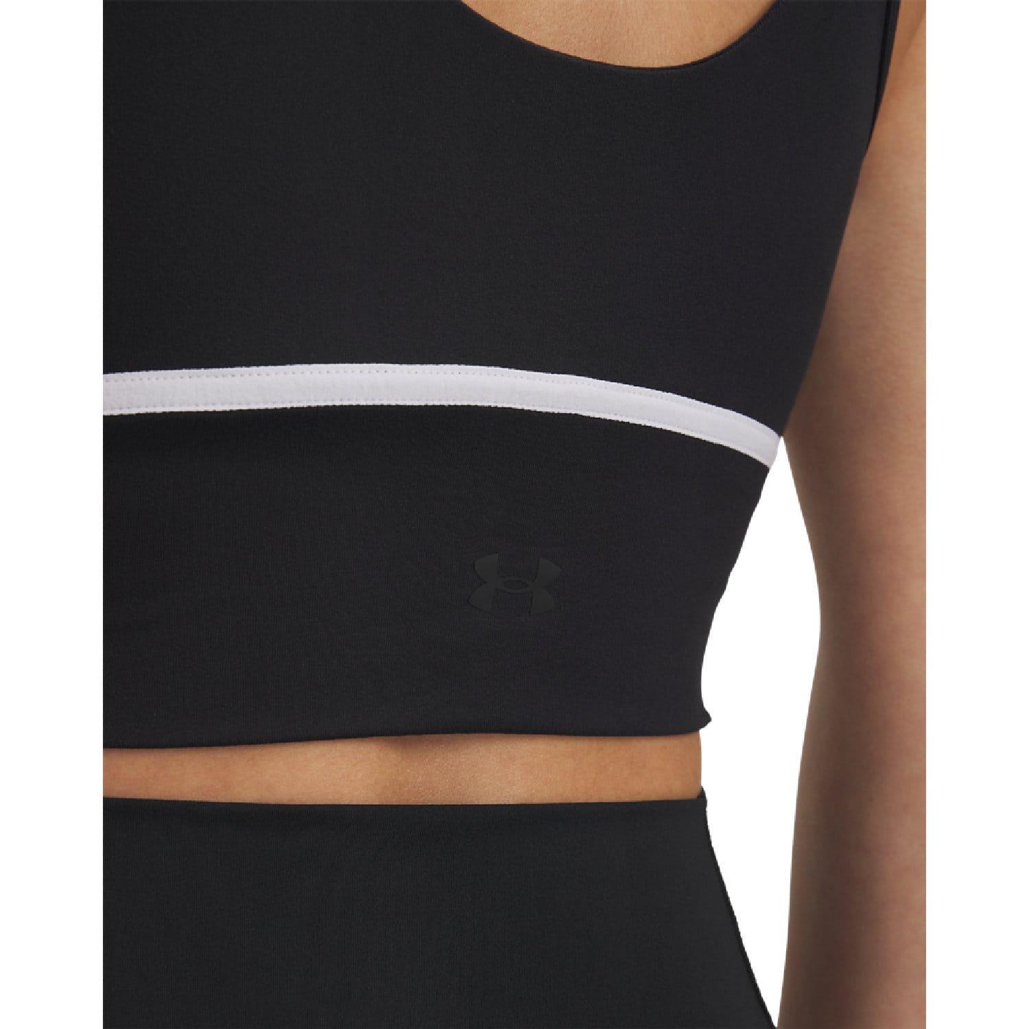 Black - Under Armour - Meridian Piped Crop Tank Top - 2