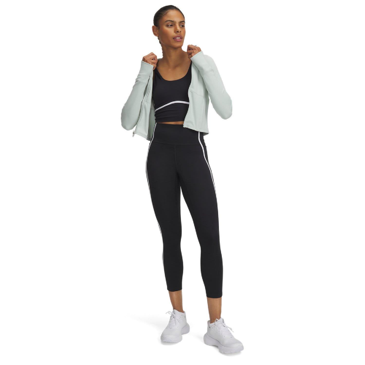 Black - Under Armour - Meridian Piped Crop Tank Top - 3