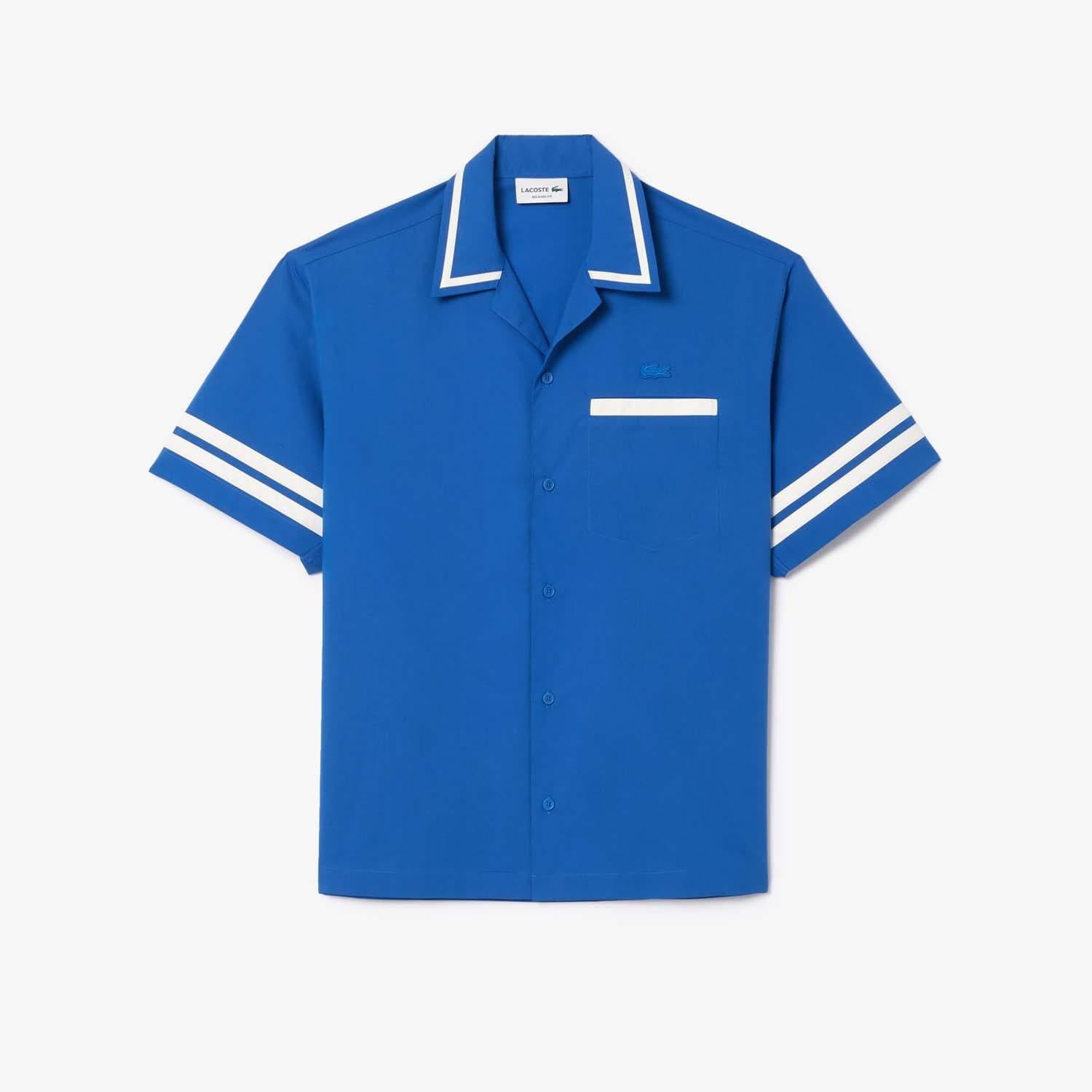 Blue - Lacoste - Relaxed-Fit Print Back Shirt - 1