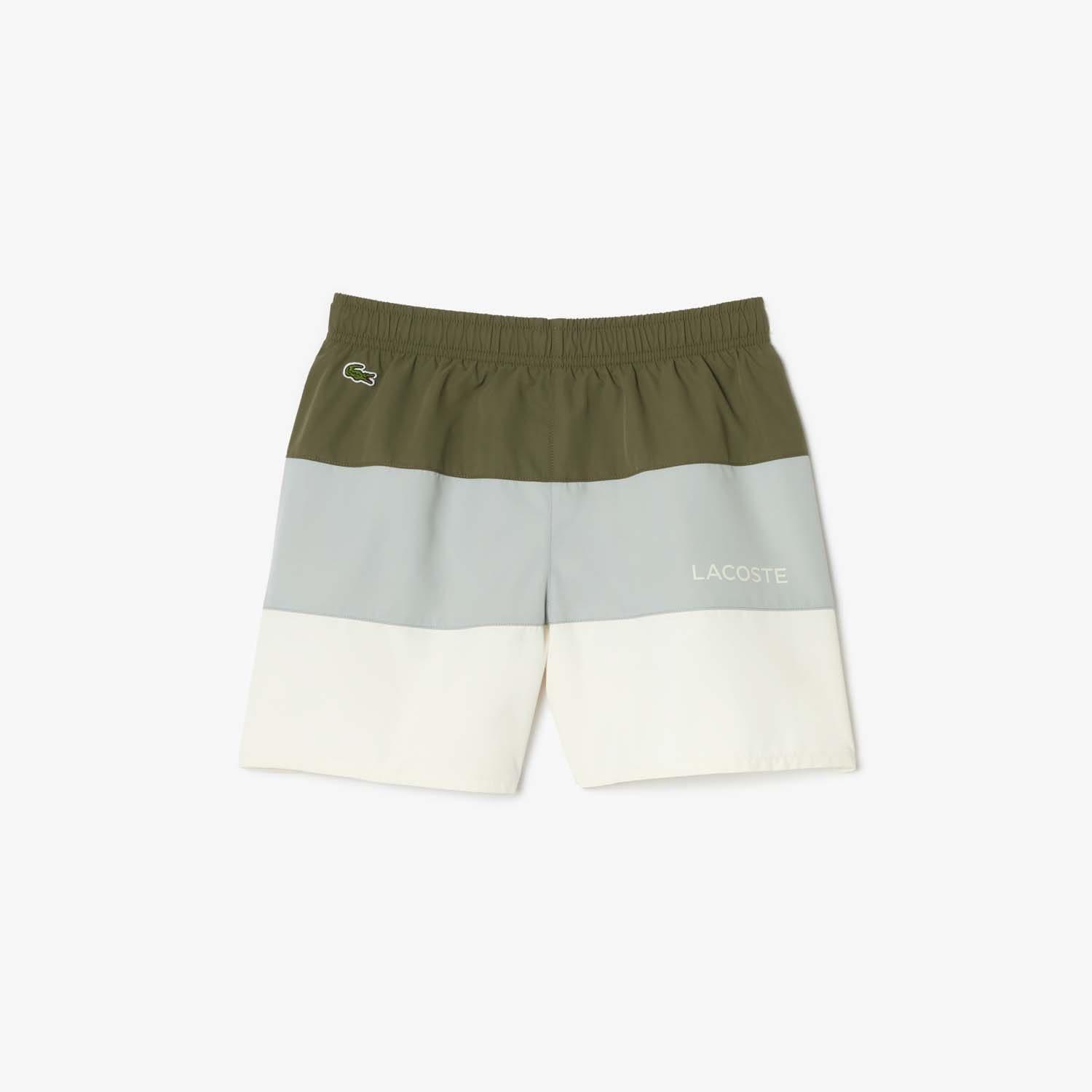 Green - Lacoste - Colour Block Taffeta Swim Trunks - 2