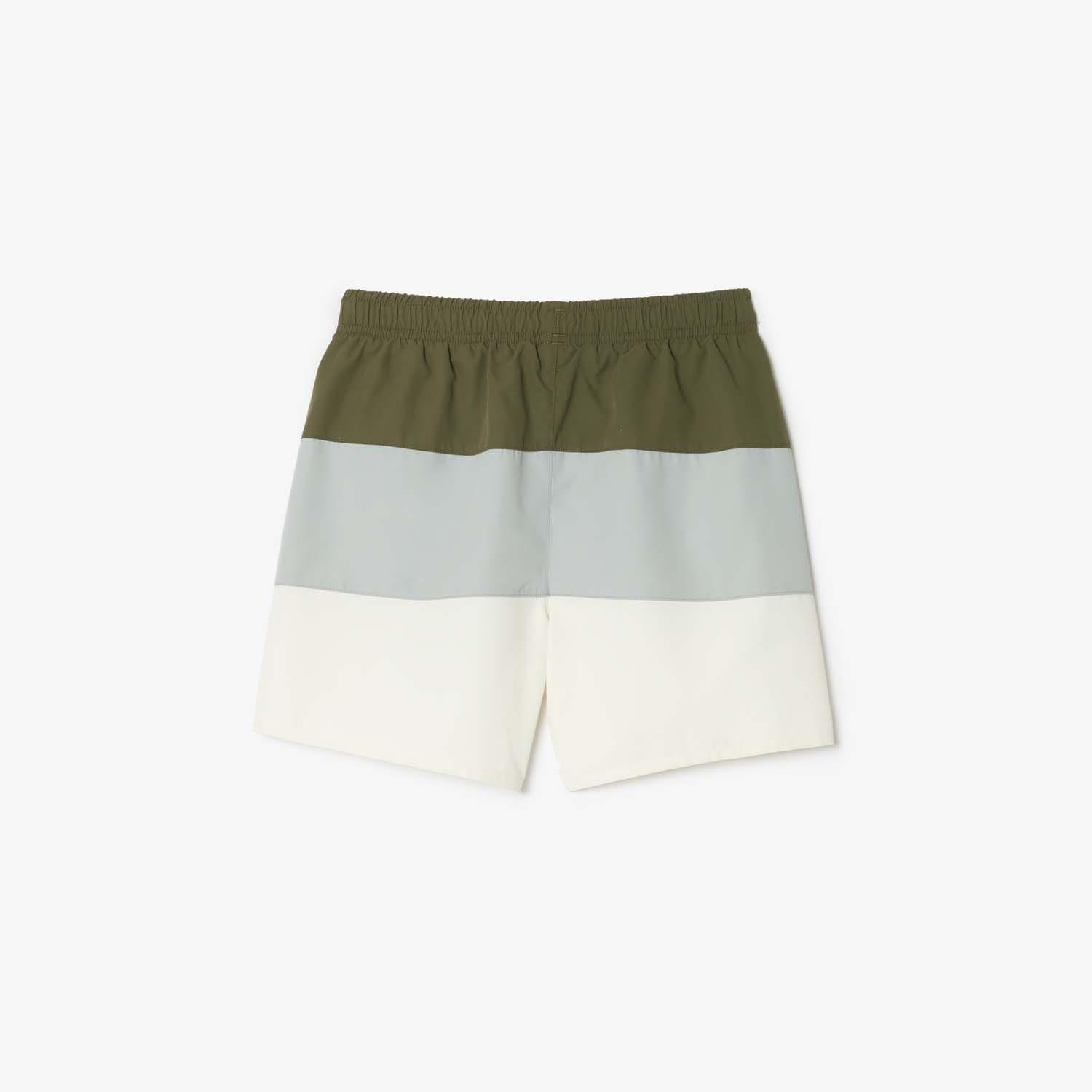 Green - Lacoste - Colour Block Taffeta Swim Trunks - 3