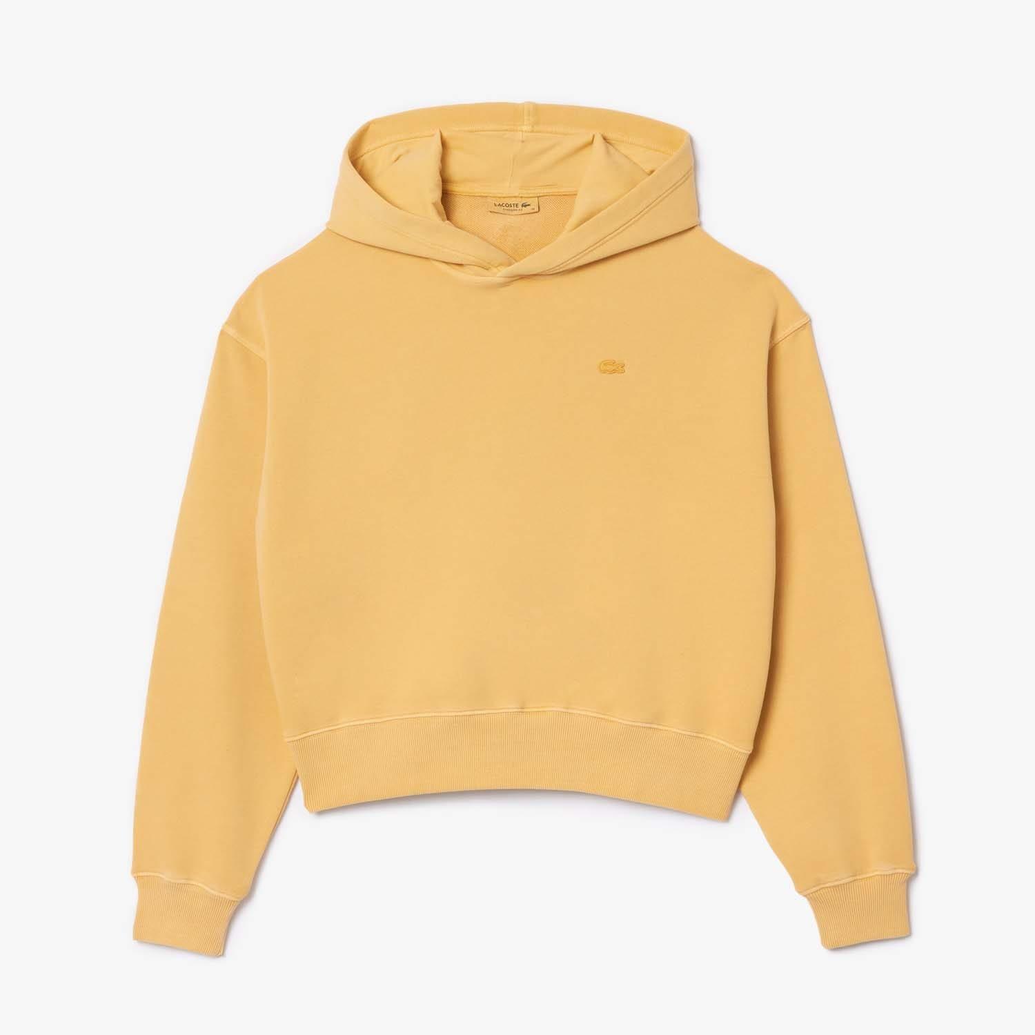 Orange - Lacoste - Oversized Natural Dye Hooded Sweatshirt - 1
